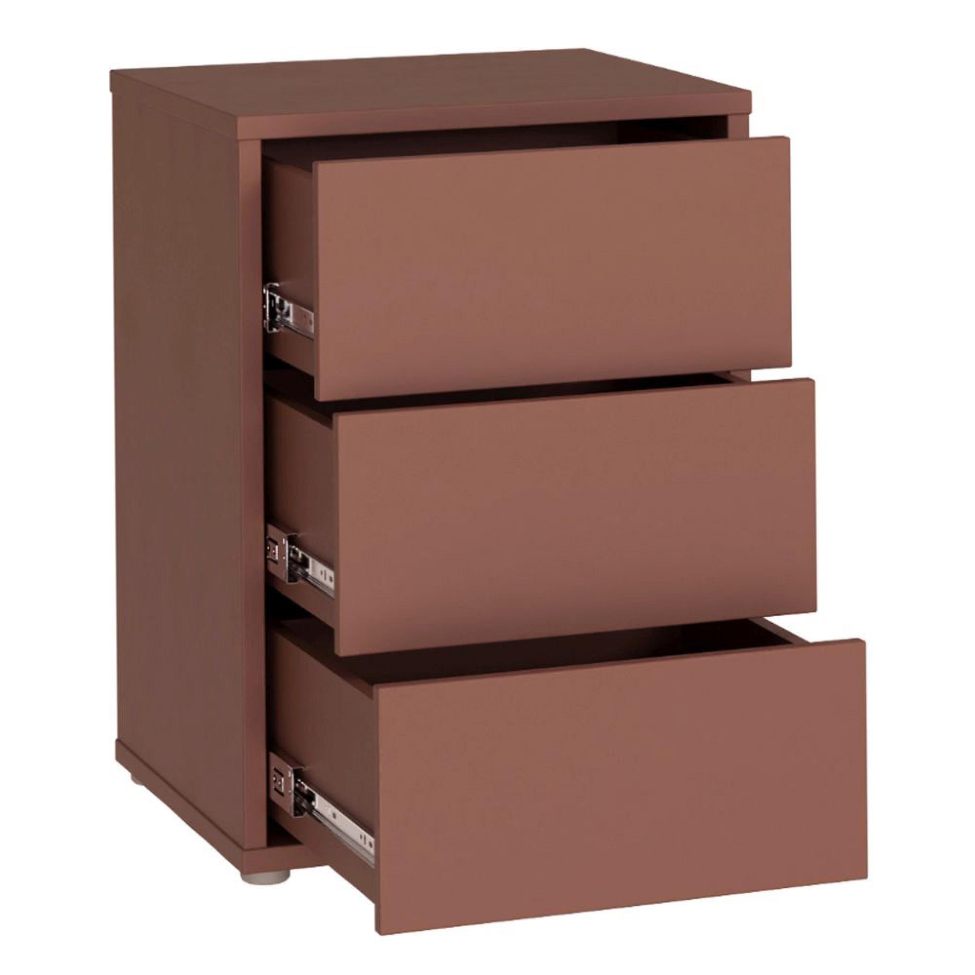 Alice Springs Bedside Cabinet - 3 Drawer - Terracotta