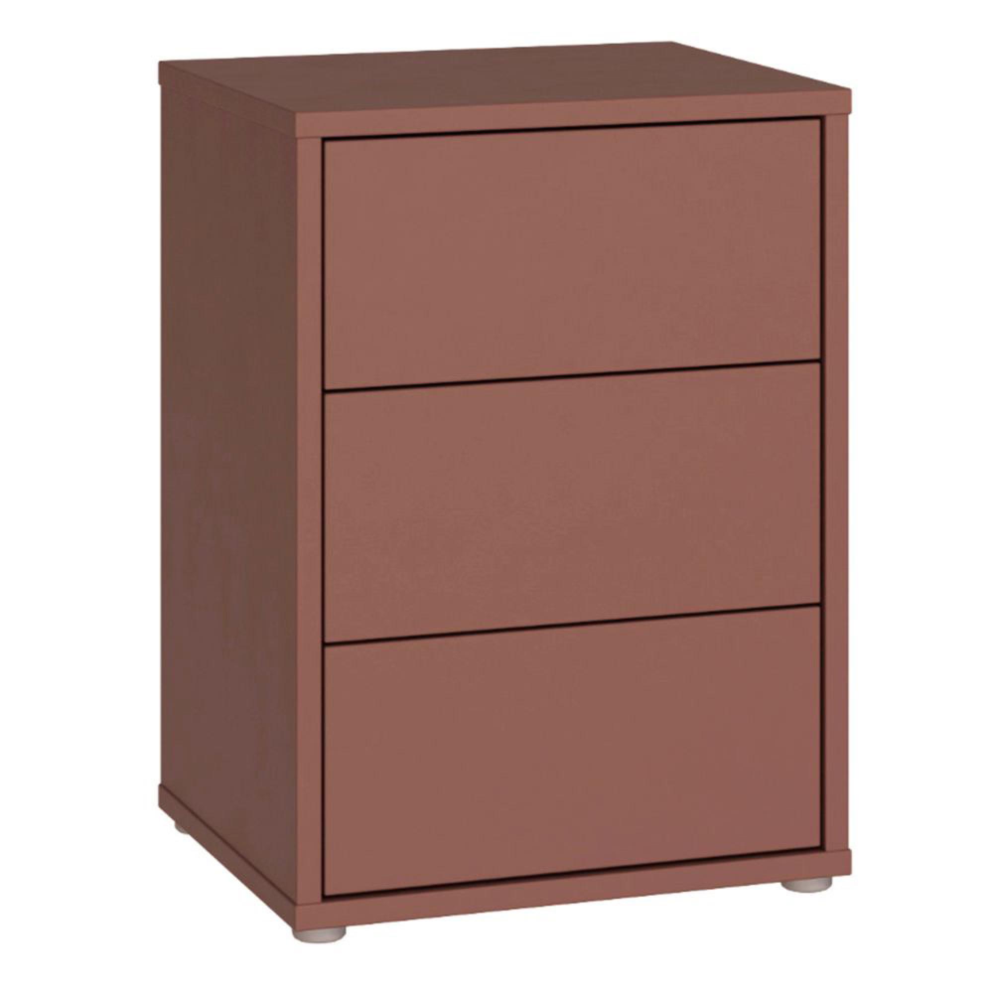 Alice Springs Bedside Cabinet - 3 Drawer - Terracotta
