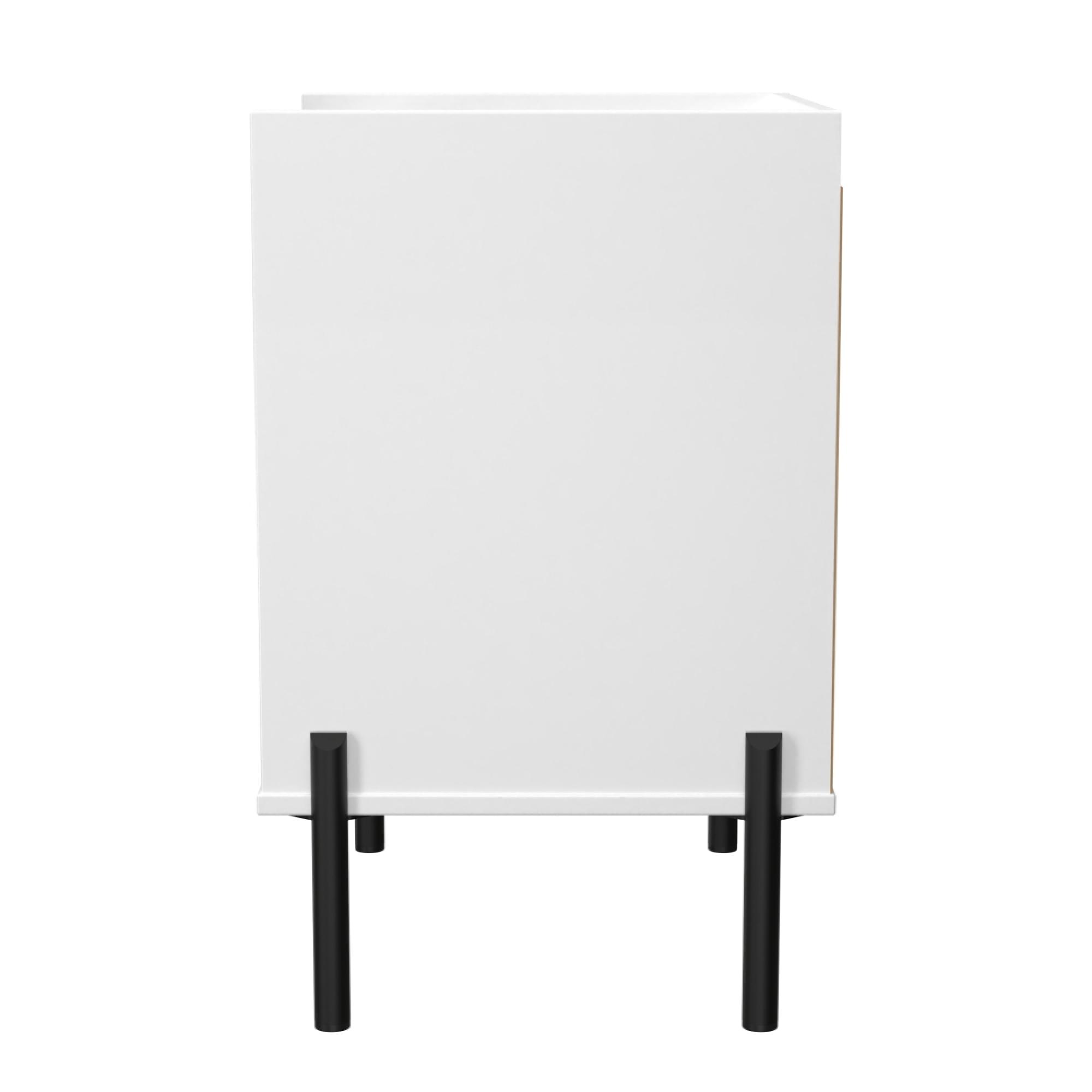 Osaka Bedside Cabinet - 1 Drawer - White Matt Fluted