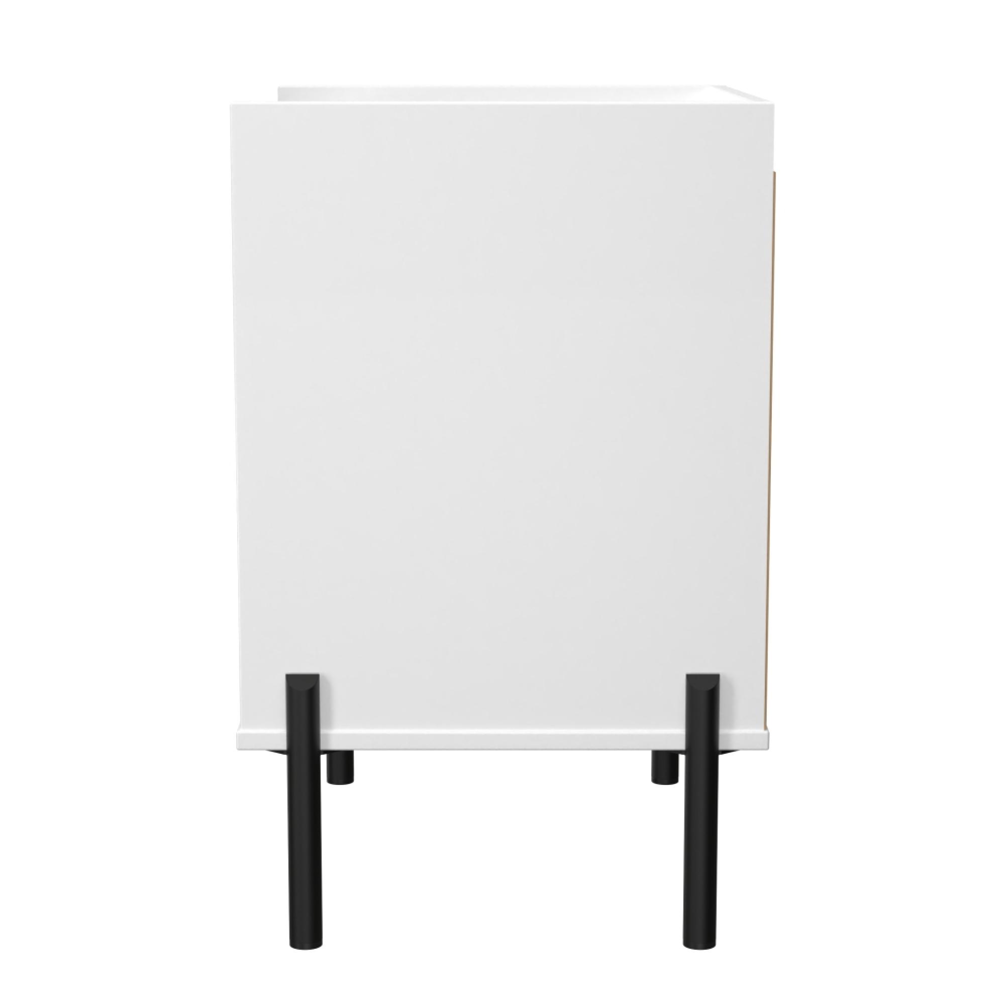 Osaka Bedside Cabinet - 2 Drawer - White Matt Fluted