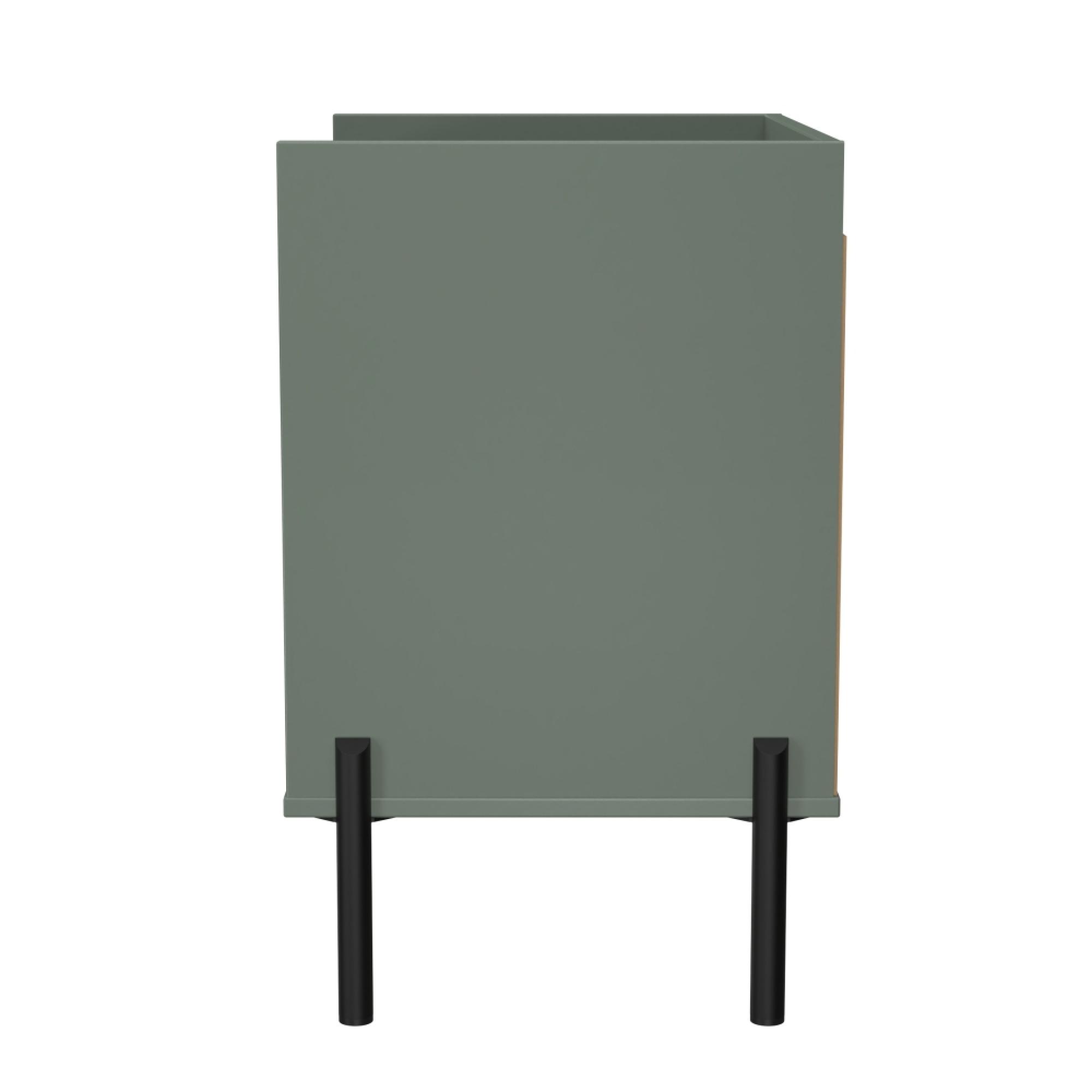 Osaka Bedside Cabinet - 2 Drawer - Midi - Reed Green Fluted