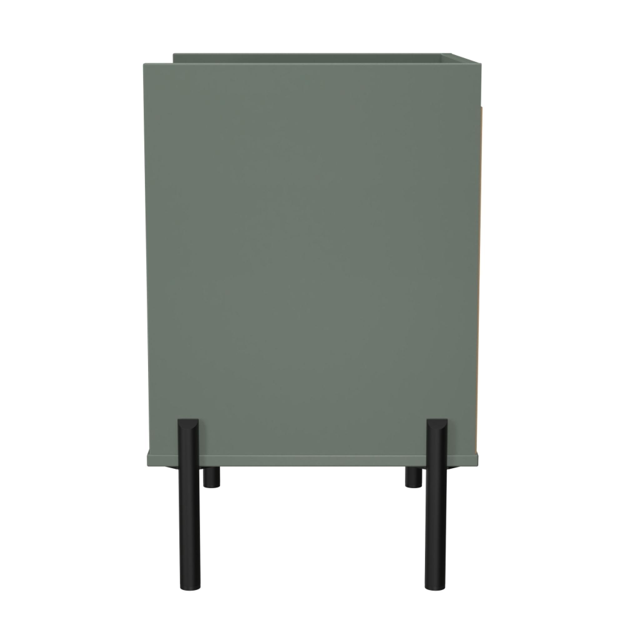 Osaka Bedside Cabinet - 2 Drawer - Reed Green Fluted