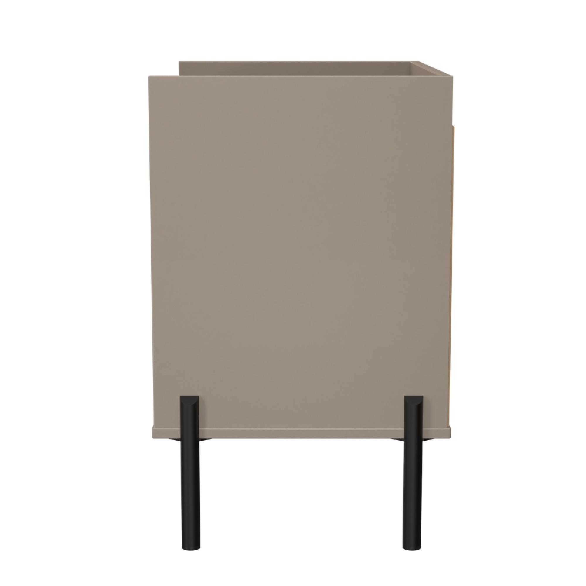 Osaka Bedside Cabinet - 2 Drawer - Midi - Mushroom Matt Fluted