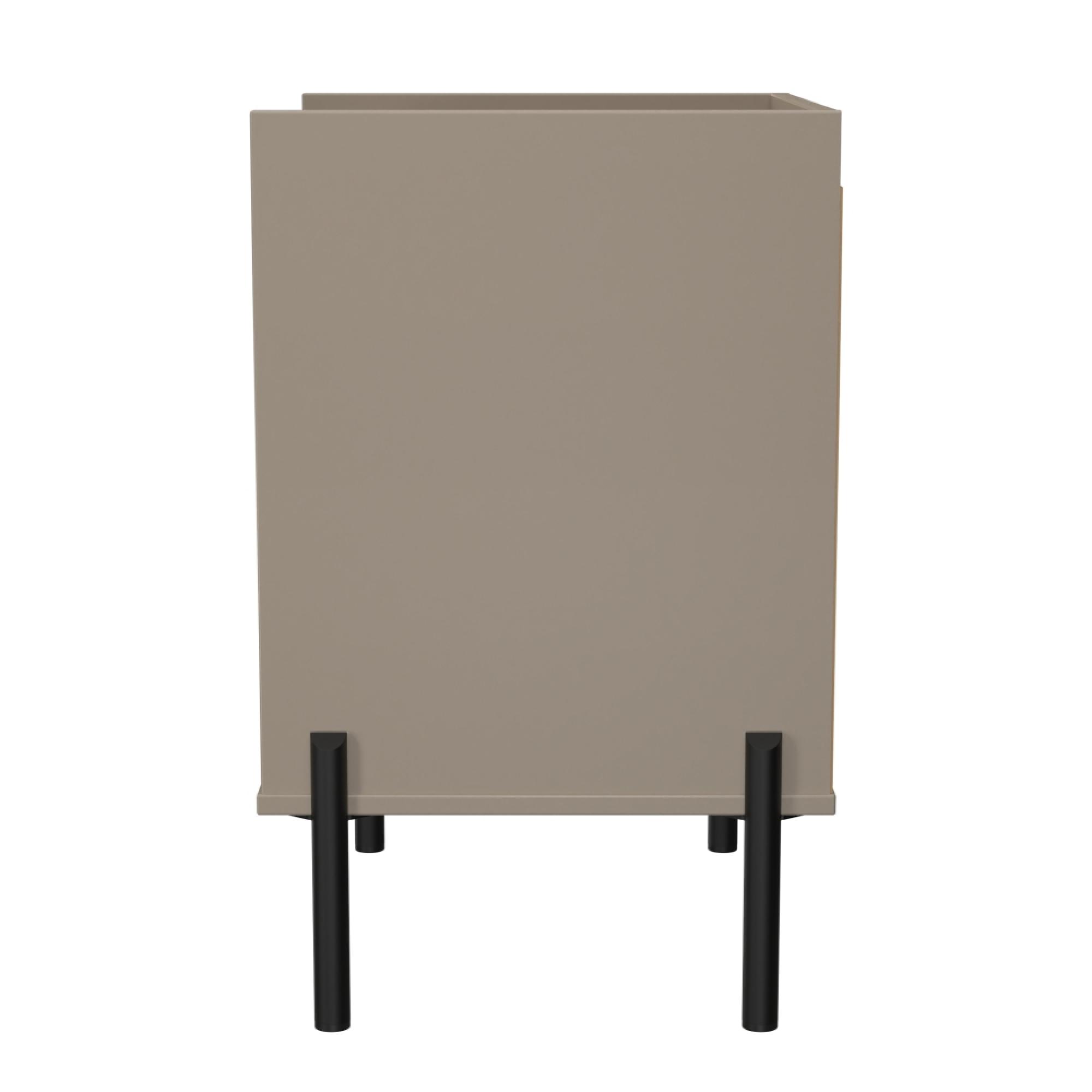 Osaka Bedside Cabinet - 2 Drawer - Mushroom Matt Fluted