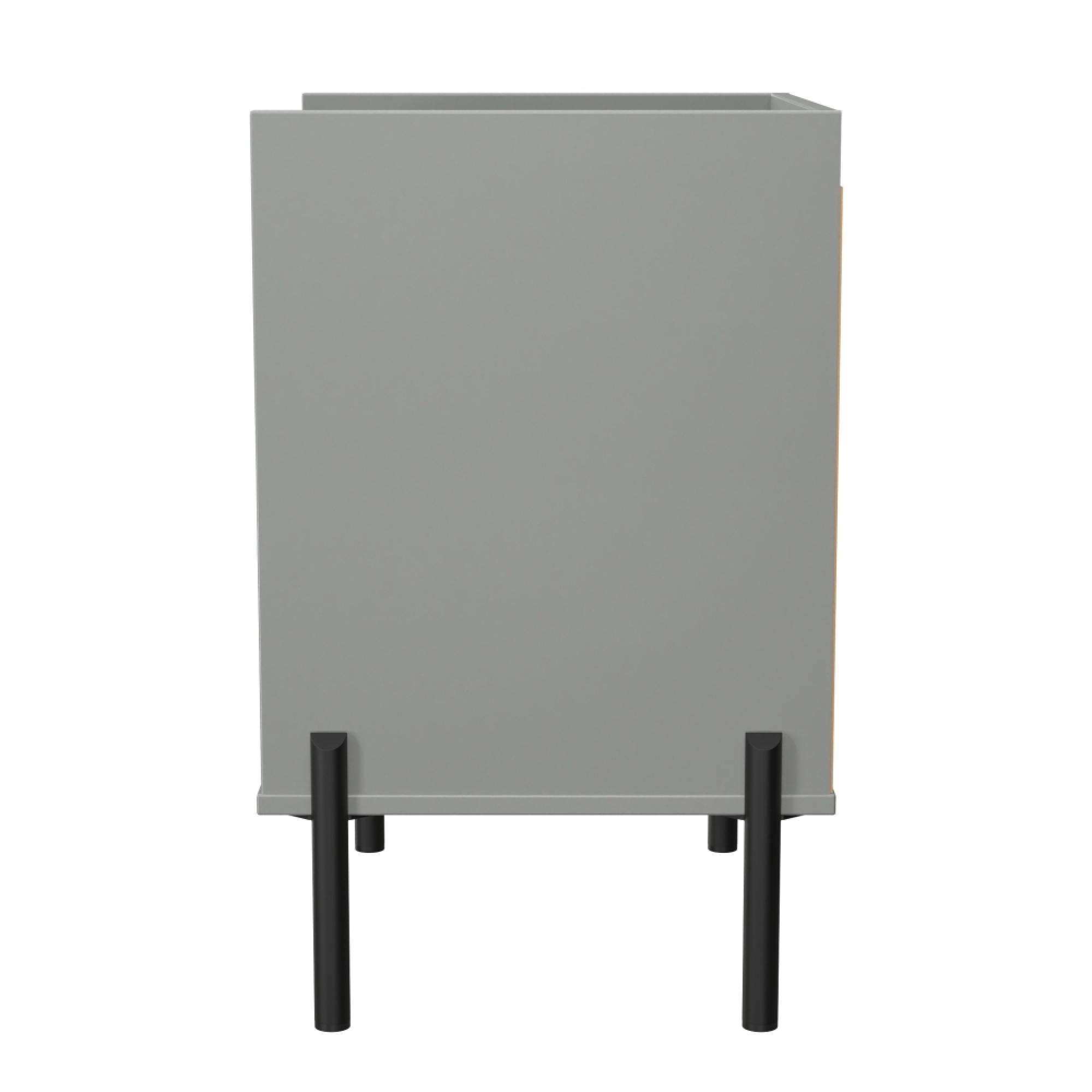 Osaka Bedside Cabinet - 2 Drawer - Dusk Grey Fluted