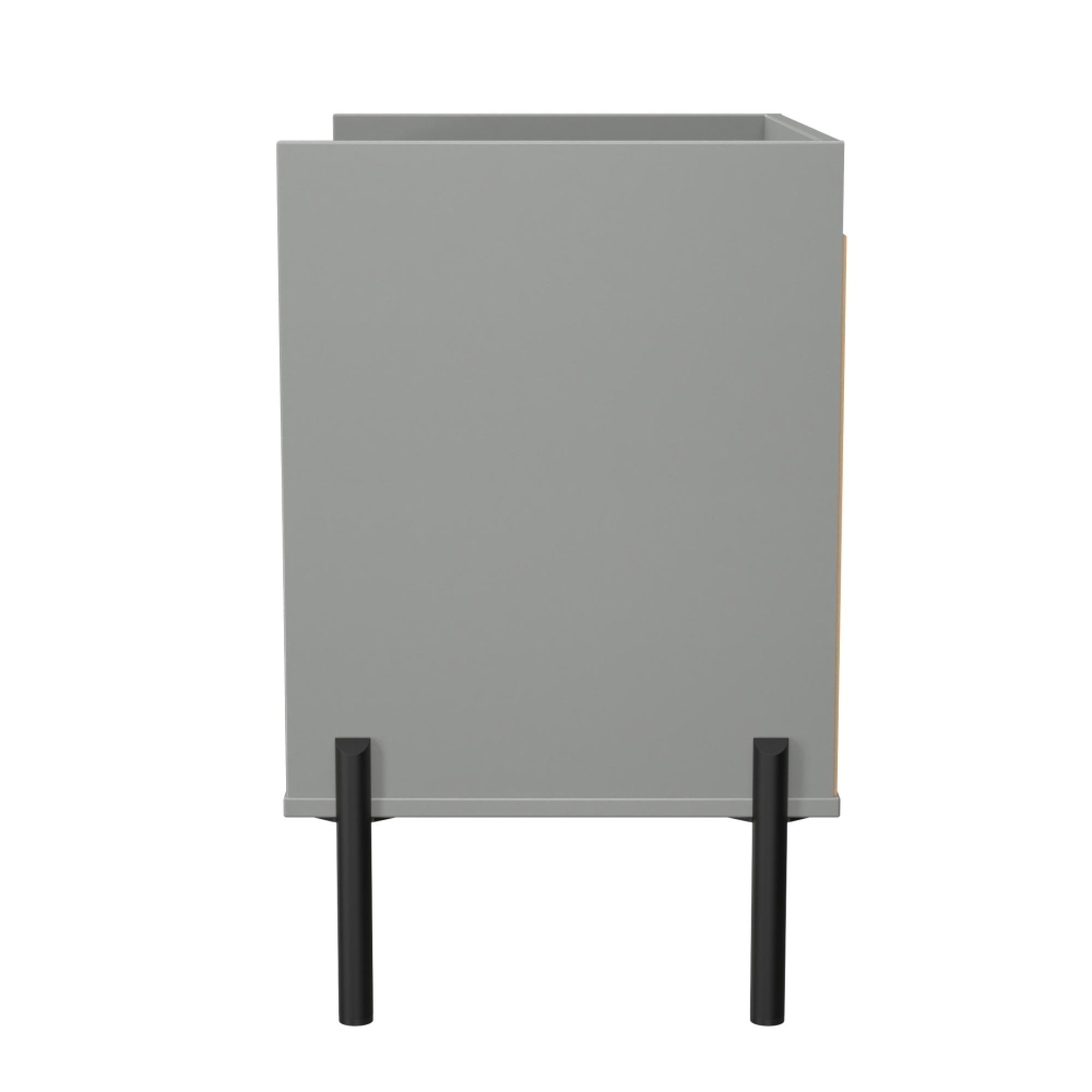 Osaka Bedside Cabinet - 2 Drawer - Midi - Dusk Grey Fluted