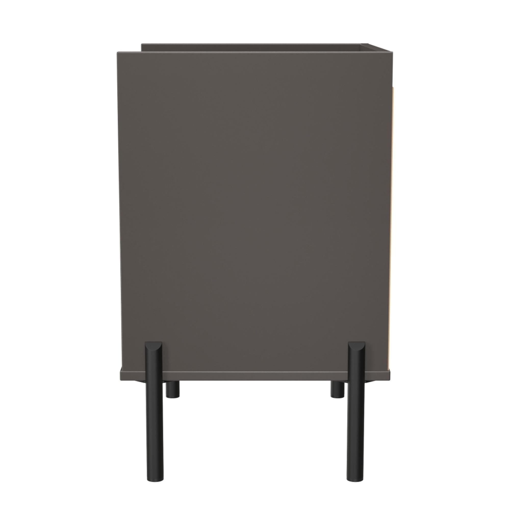 Osaka Bedside Cabinet - 1 Drawer - Graphite Fluted