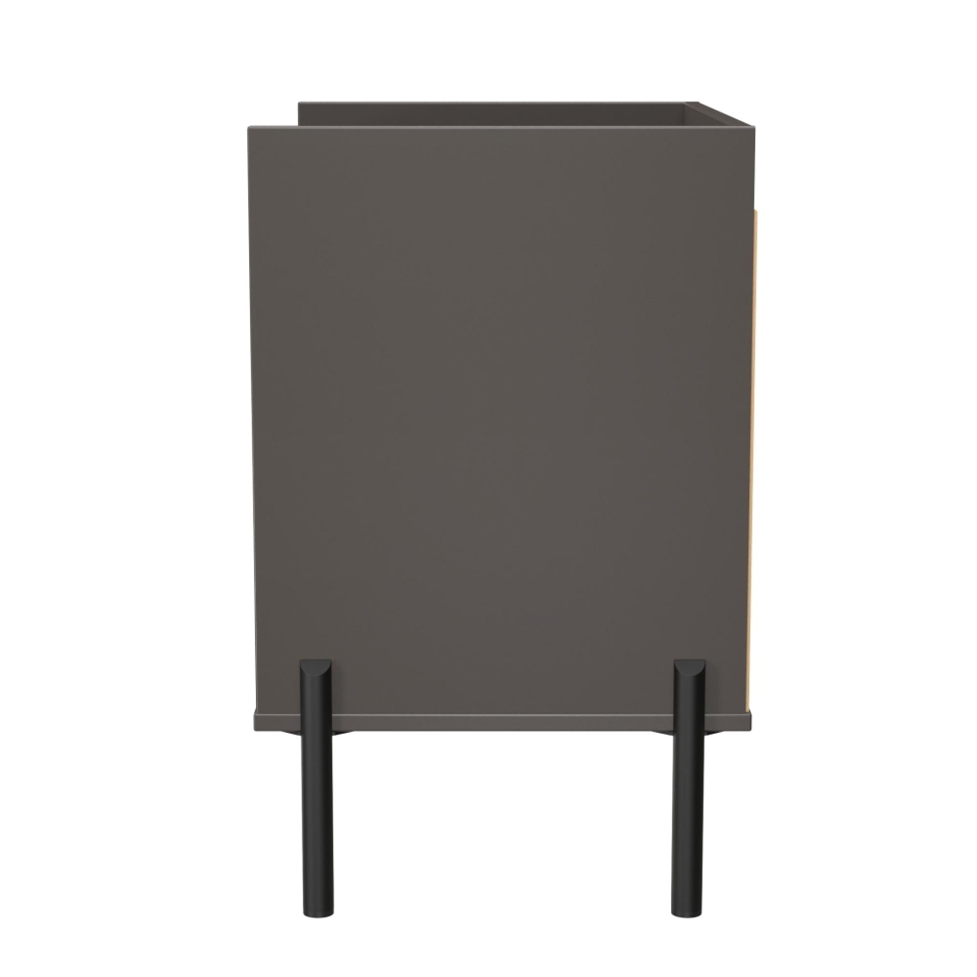 Osaka Bedside Cabinet - 2 Drawer - Midi - Graphite Fluted