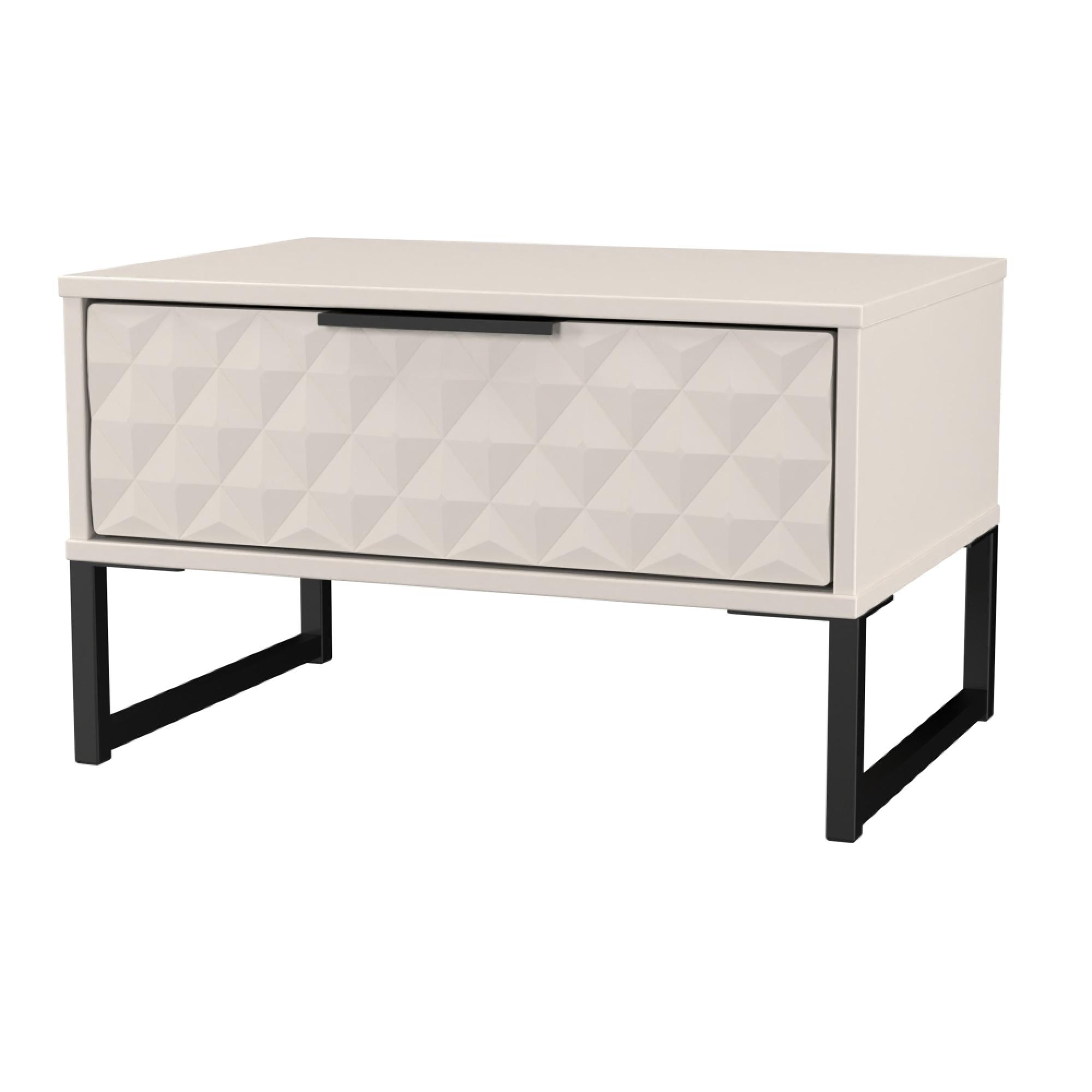 Harlequin Bedside Cabinet - 1 Drawer - Midi - with Hairpin Legs - Kashmir Matt