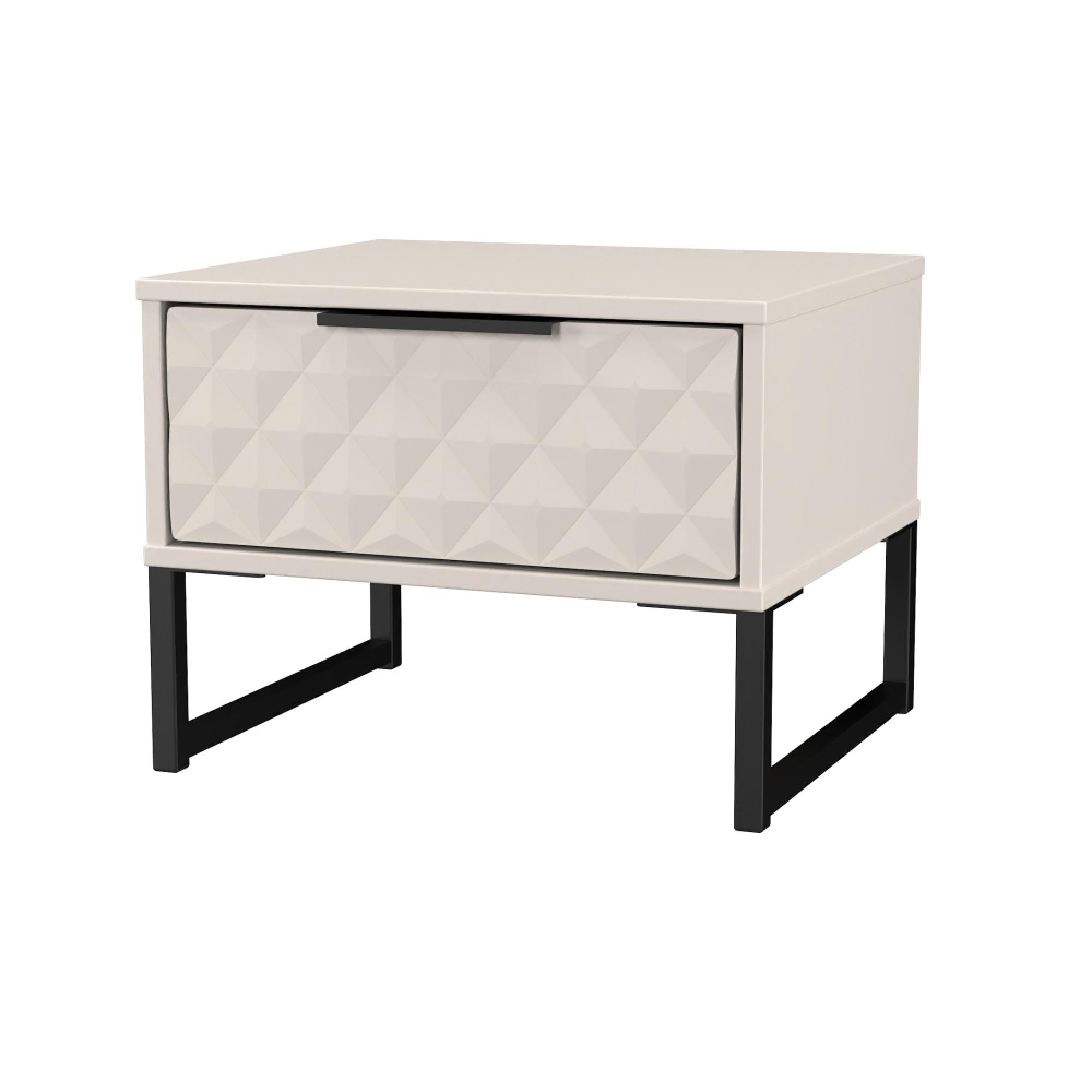Harlequin Bedside Cabinet - 1 Drawer - with Hairpin Legs - Kashmir Matt