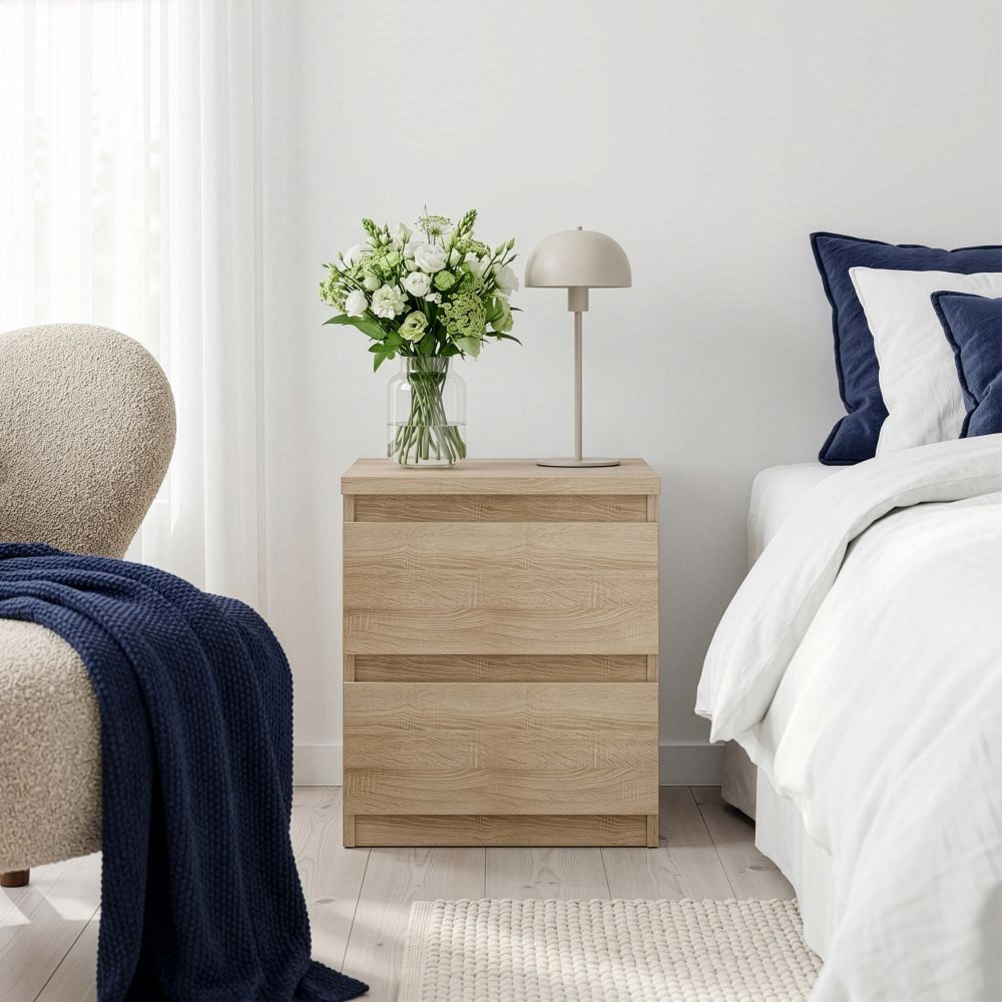 Edmore Bedside Cabinet - 2 Drawer - Sonoma Oak