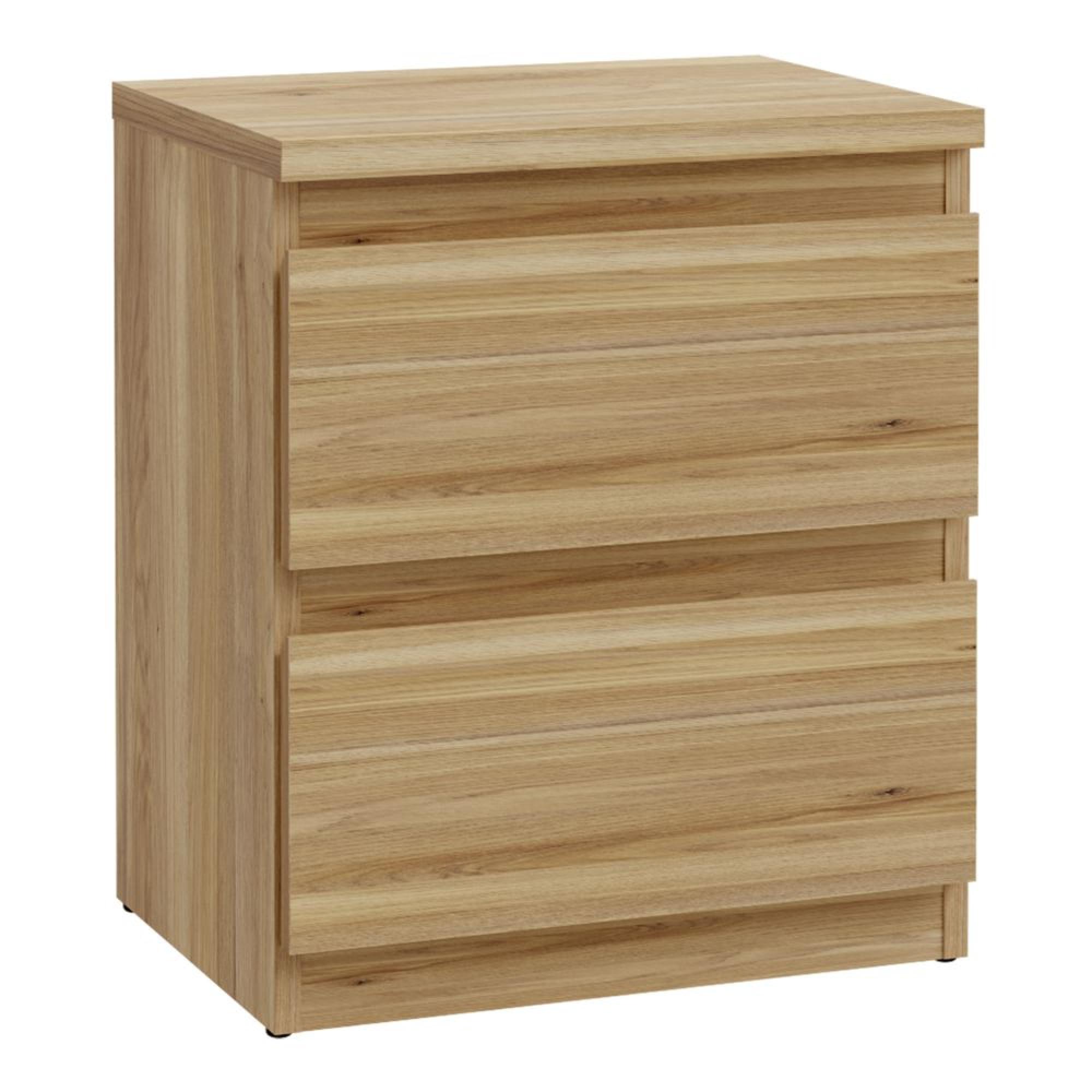 Edmore Bedside Cabinet - 2 Drawer - Light Oak
