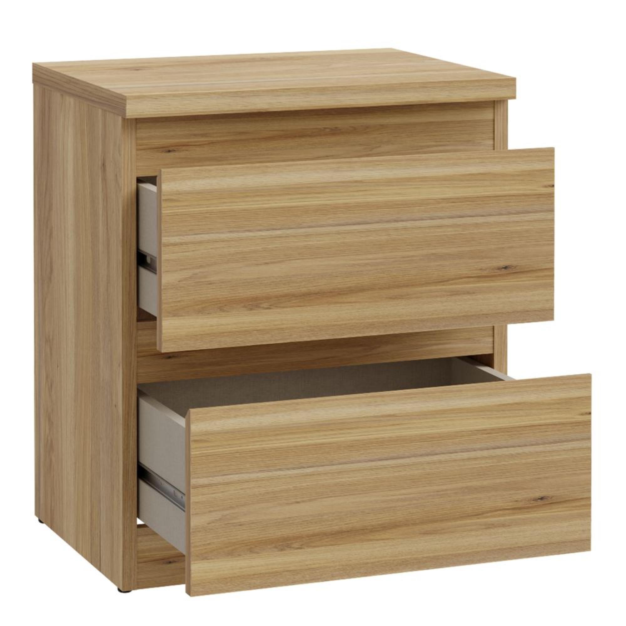 Edmore Bedside Cabinet - 2 Drawer - Light Oak