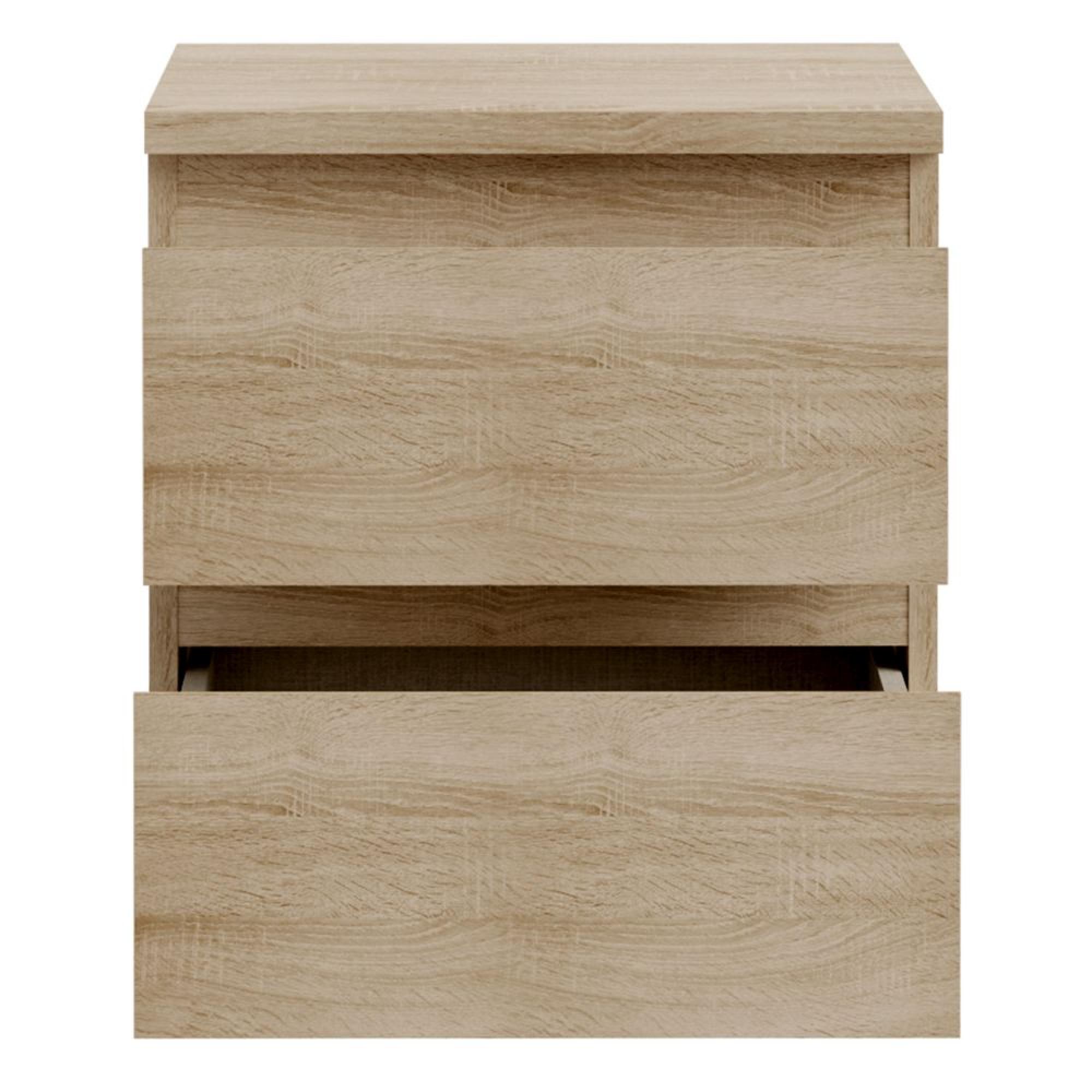 Edmore Bedside Cabinet - 2 Drawer - Sonoma Oak