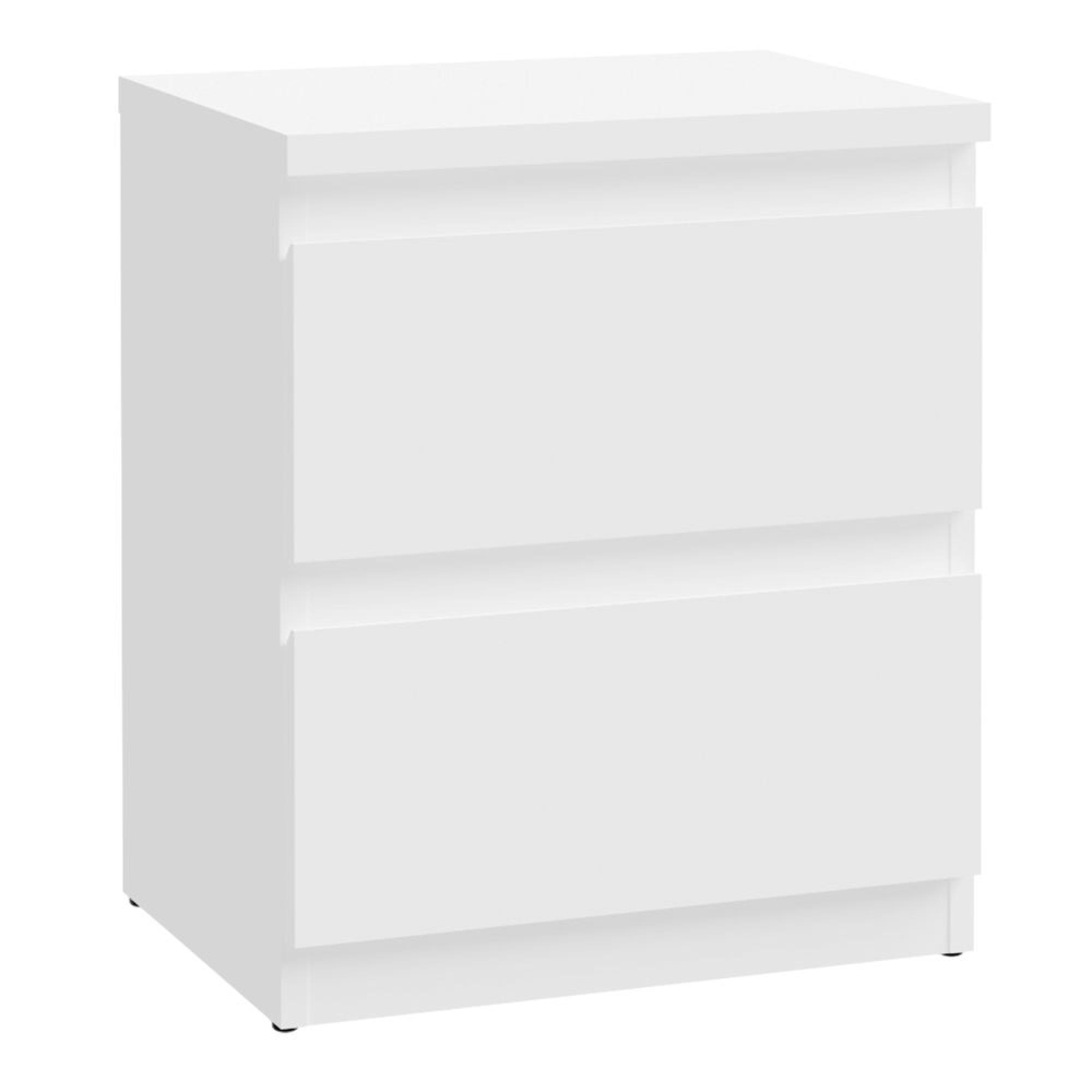 Edmore Bedside Cabinet - 2 Drawer - White