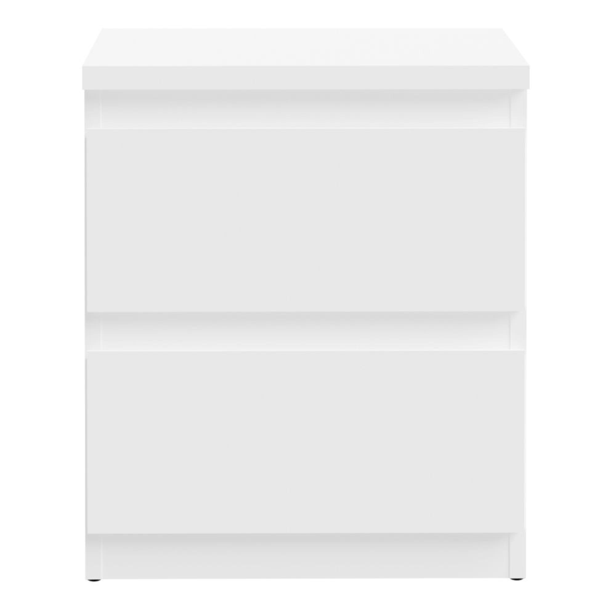 Edmore Bedside Cabinet - 2 Drawer - White