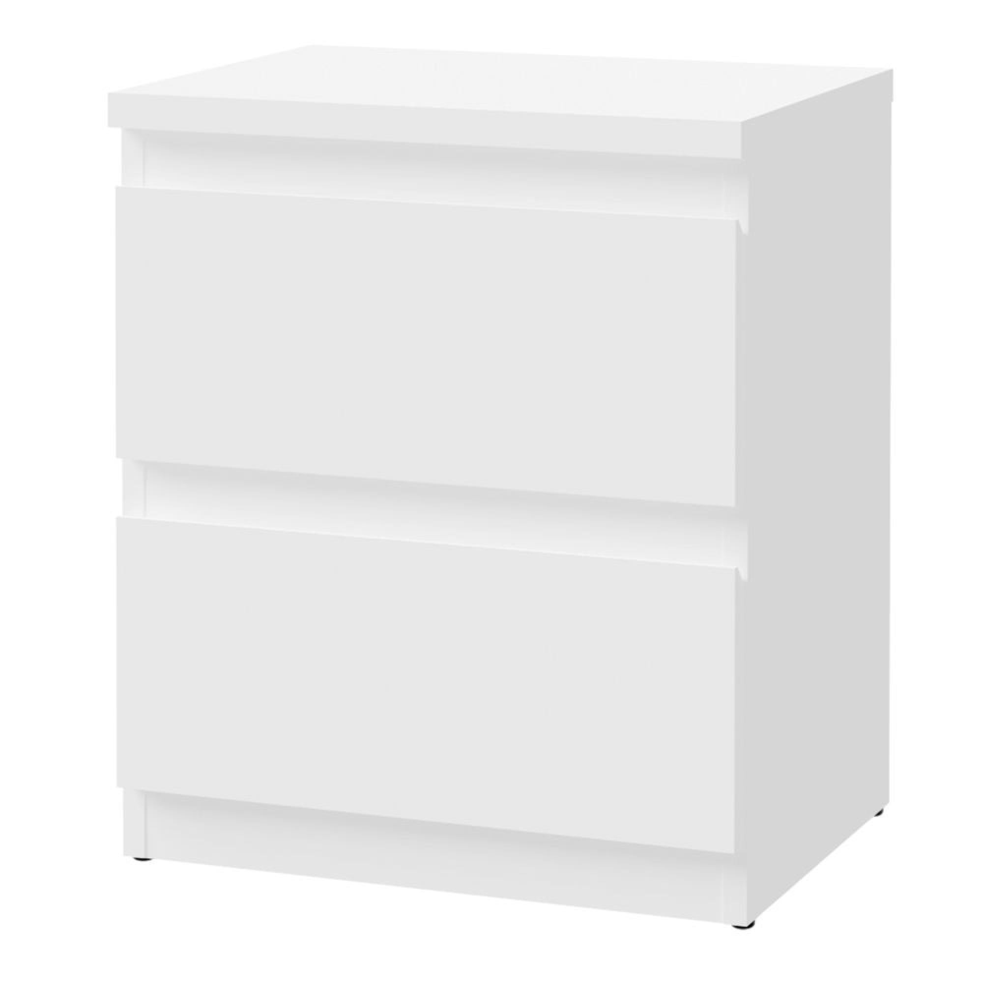 Edmore Bedside Cabinet - 2 Drawer - White