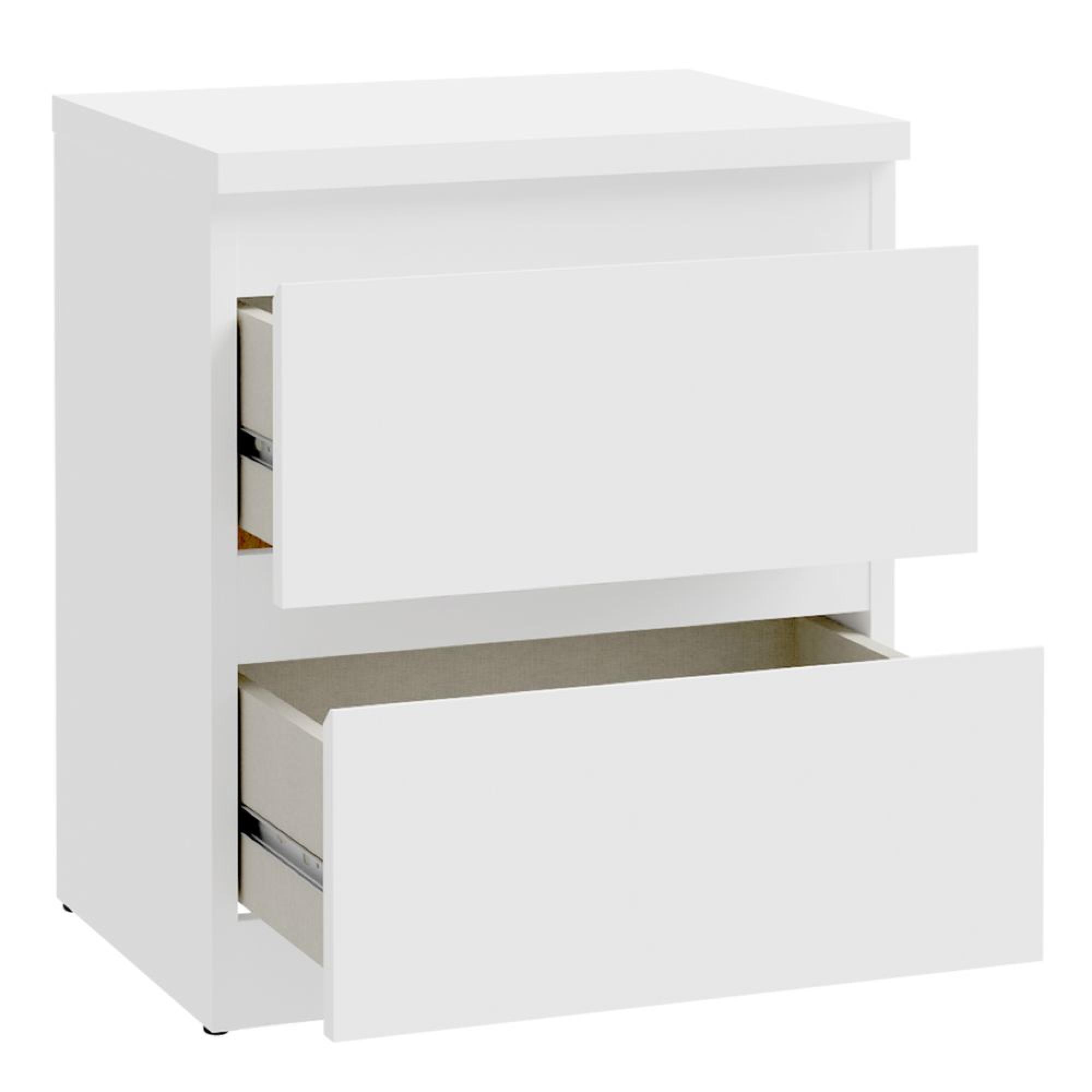 Edmore Bedside Cabinet - 2 Drawer - White