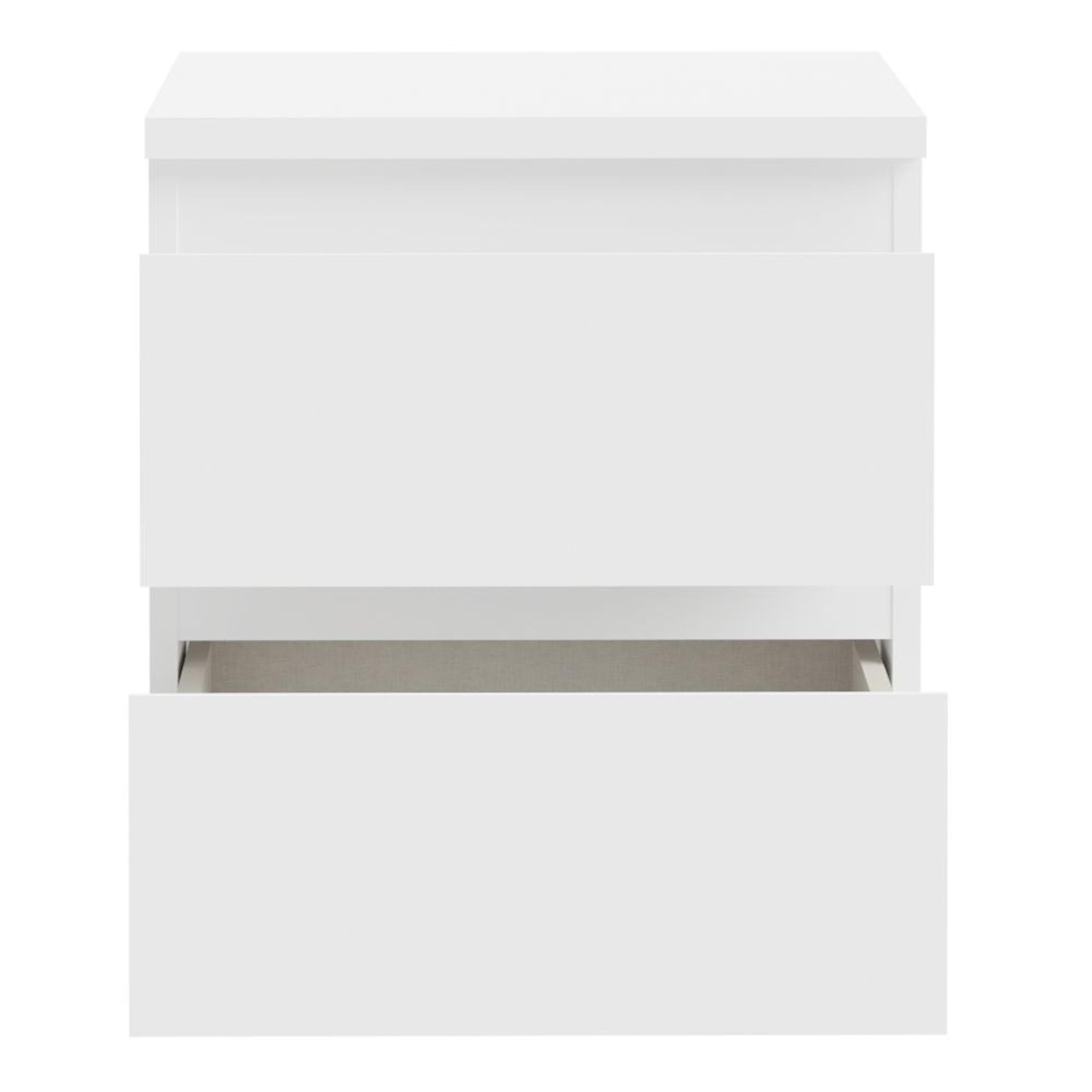 Edmore Bedside Cabinet - 2 Drawer - White