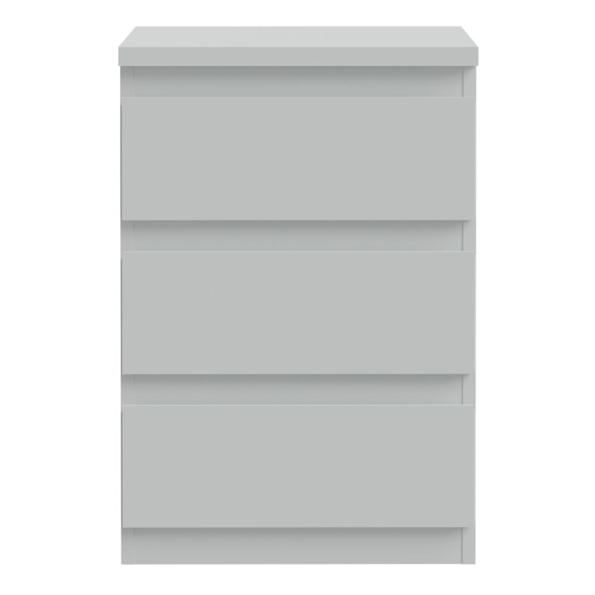 Edmore Bedside Cabinet - 3 Drawer - Light Grey
