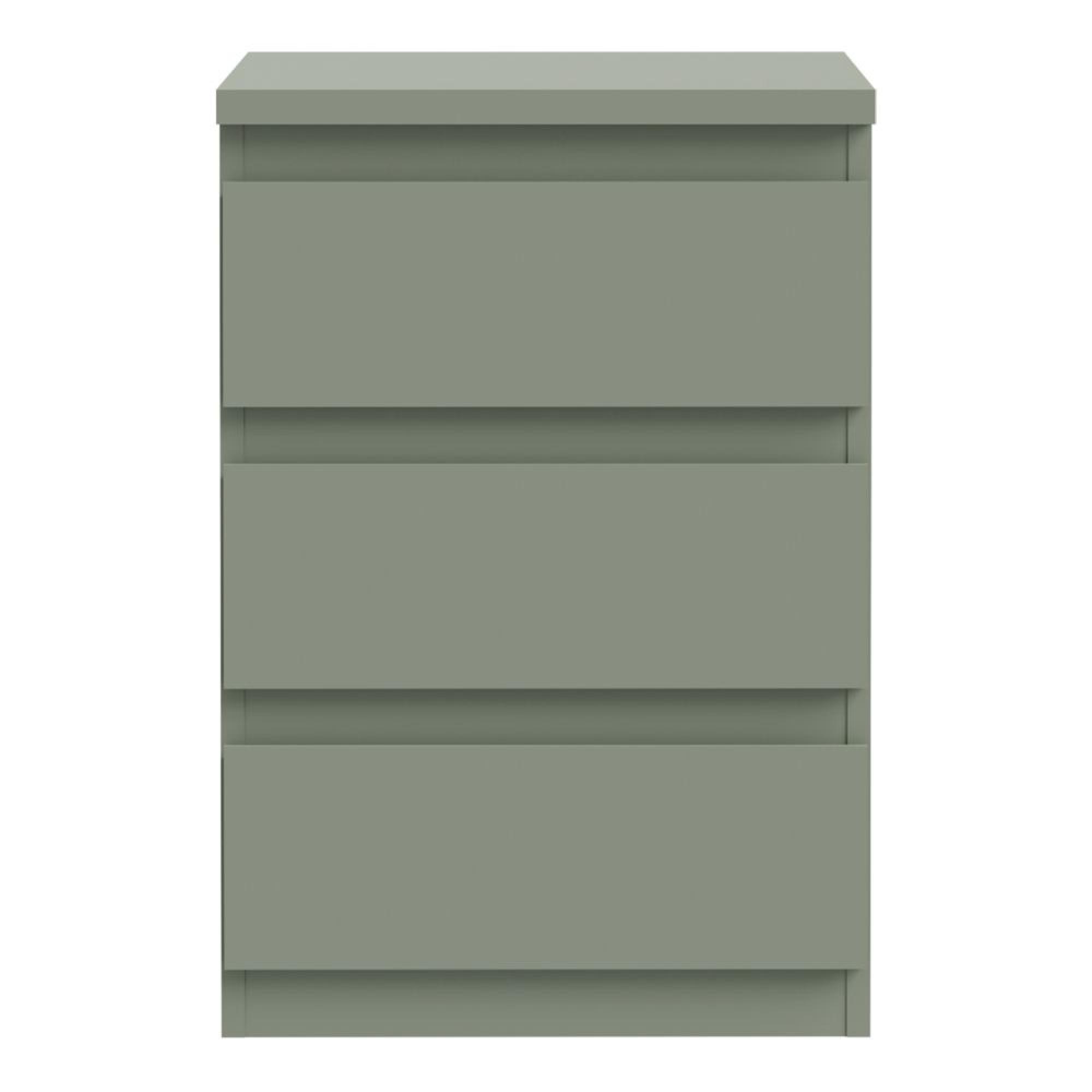 Edmore Bedside Cabinet - 3 Drawer - Sage Green