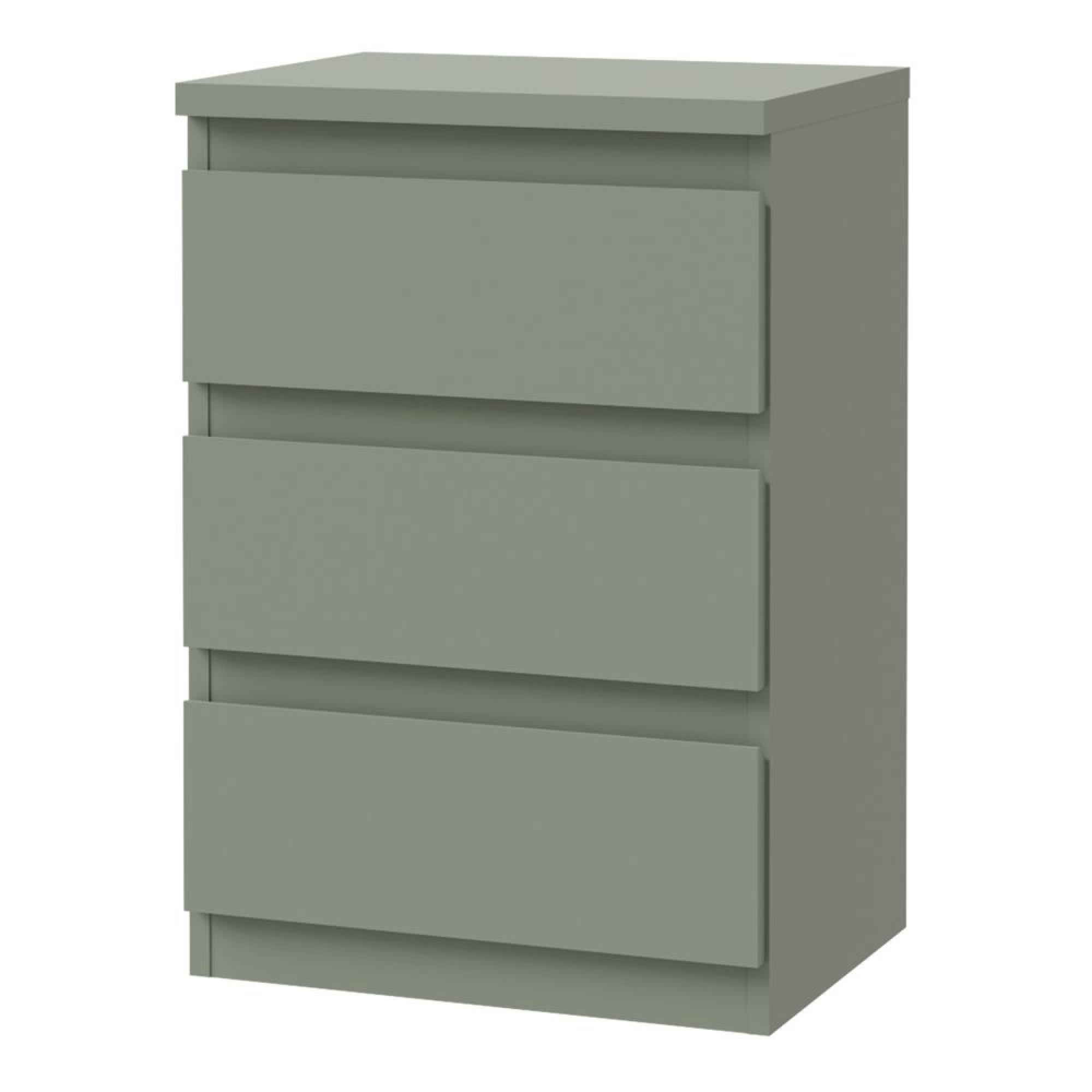 Edmore Bedside Cabinet - 3 Drawer - Sage Green