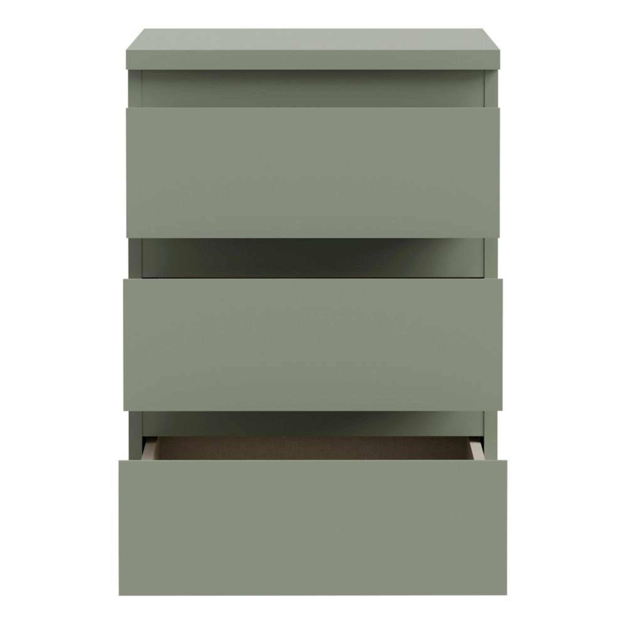 Edmore Bedside Cabinet - 3 Drawer - Sage Green