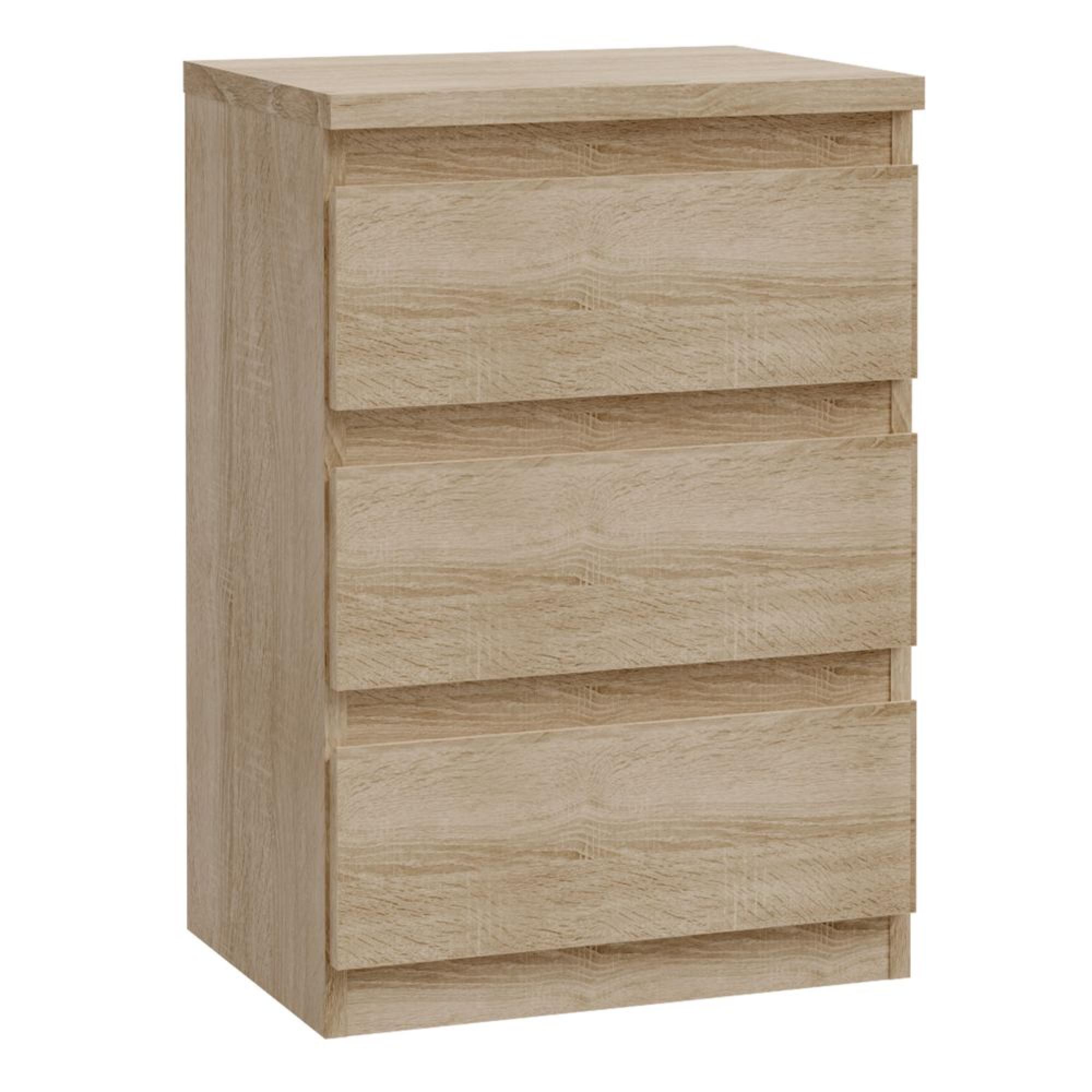 Edmore Bedside Cabinet - 3 Drawer - Sonoma Oak