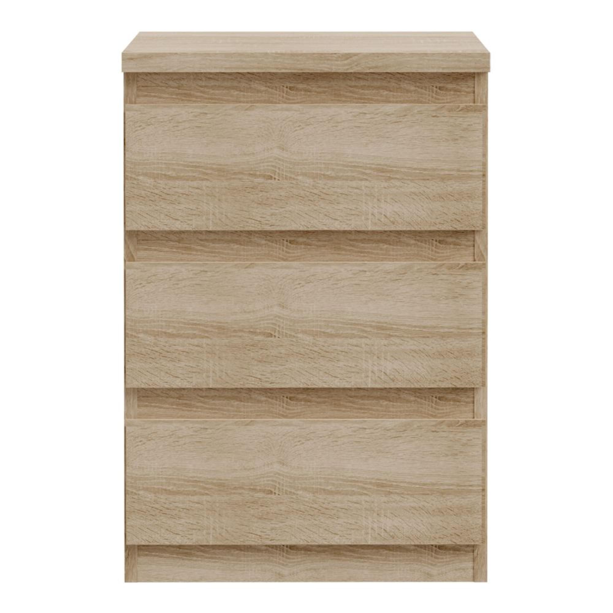 Edmore Bedside Cabinet - 3 Drawer - Sonoma Oak