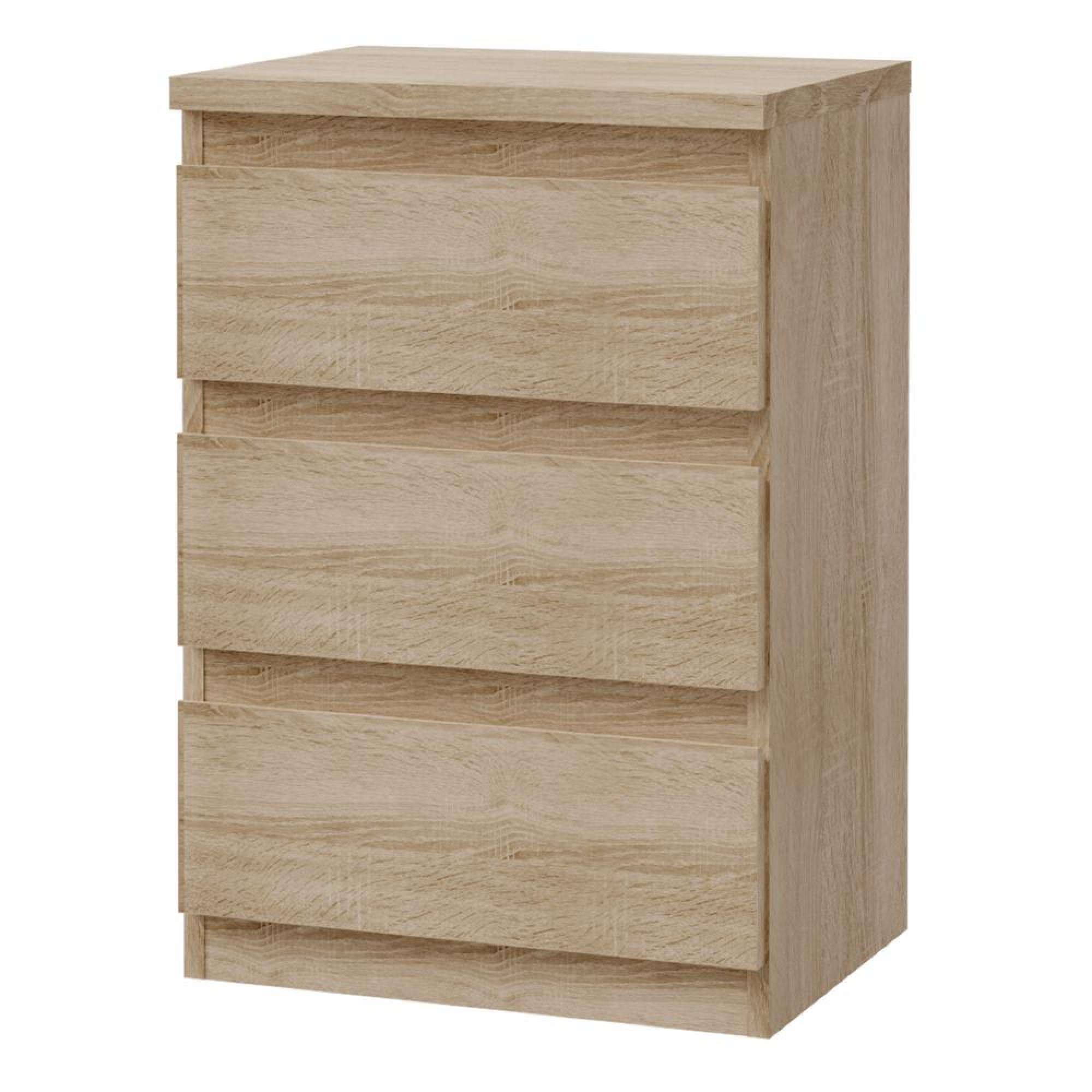 Edmore Bedside Cabinet - 3 Drawer - Sonoma Oak