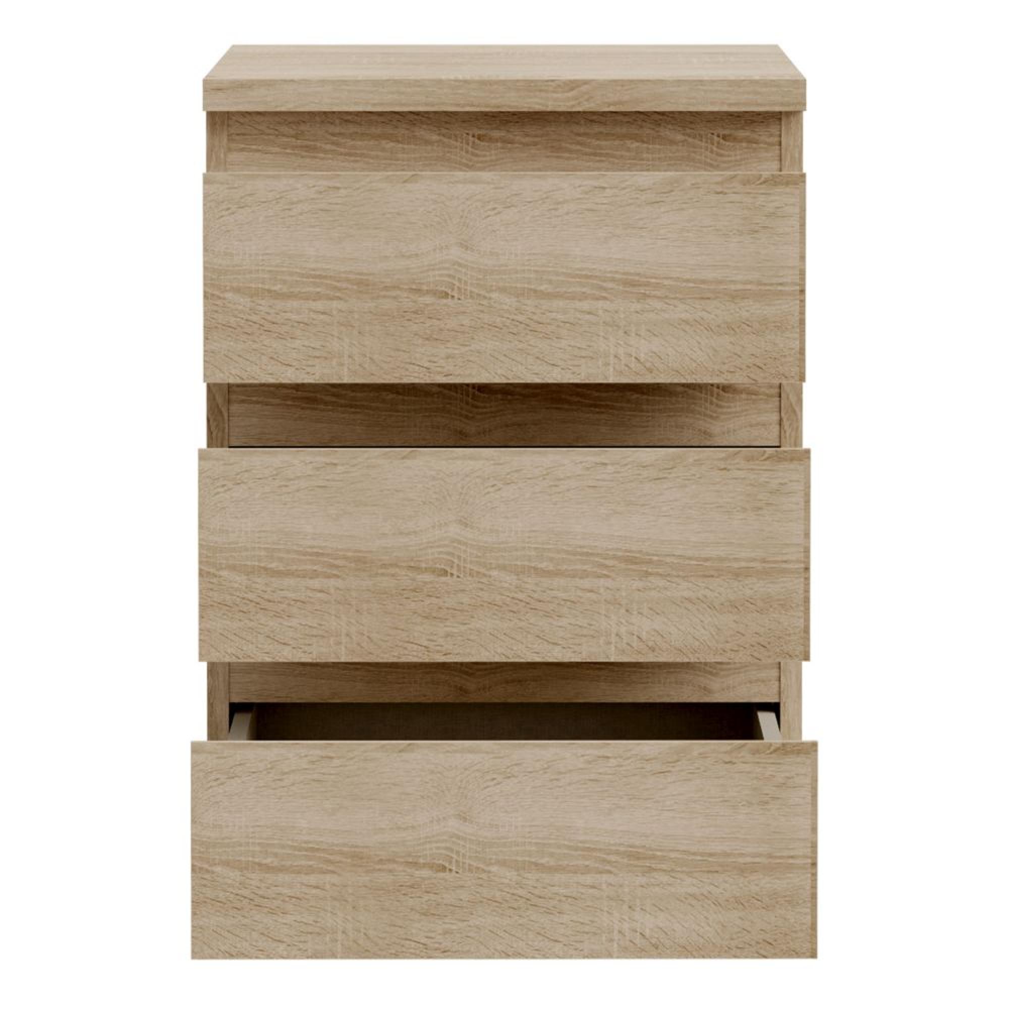 Edmore Bedside Cabinet - 3 Drawer - Sonoma Oak