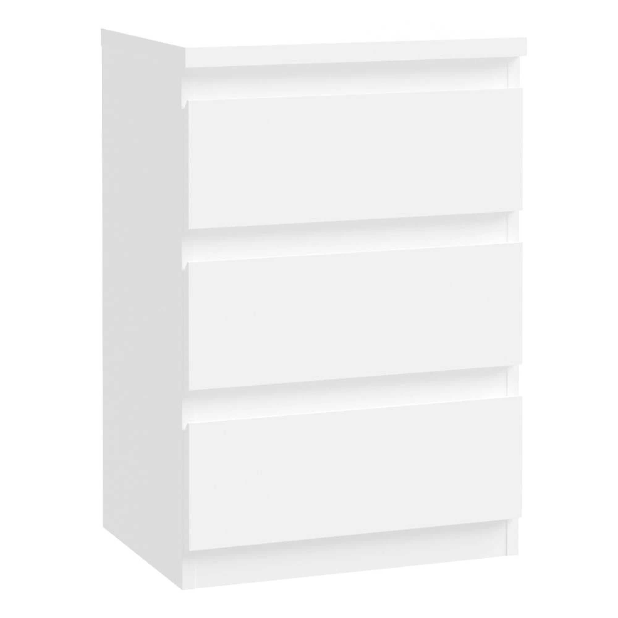 Edmore Bedside Cabinet - 3 Drawer - White