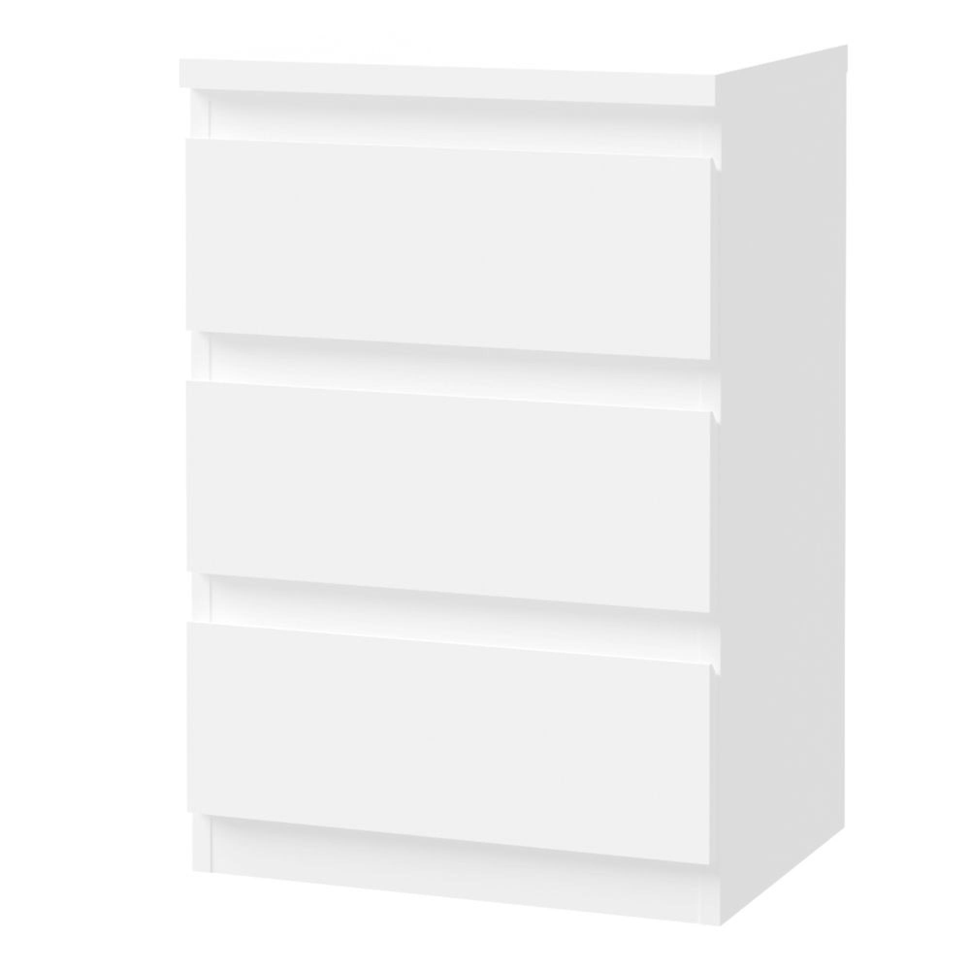 Edmore Bedside Cabinet - 3 Drawer - White