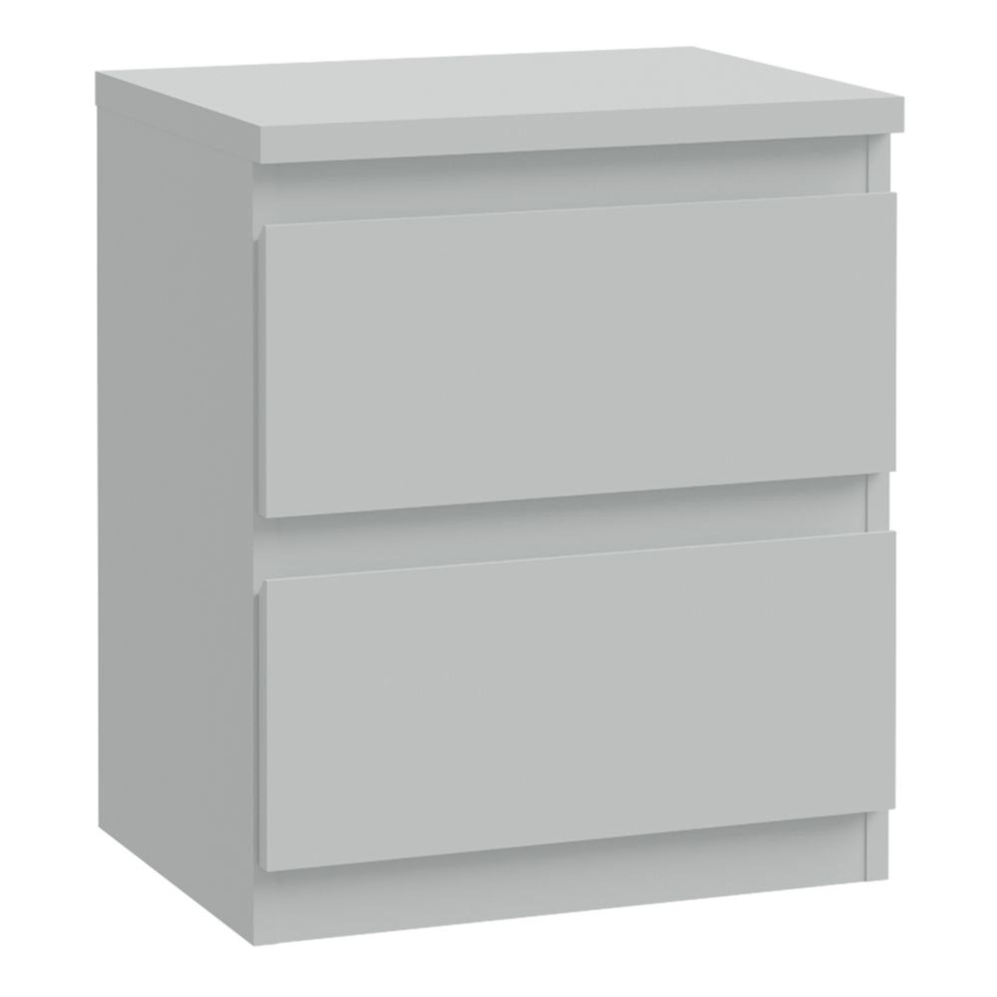 Edmore Bedside Cabinet - 2 Drawer - Light Grey