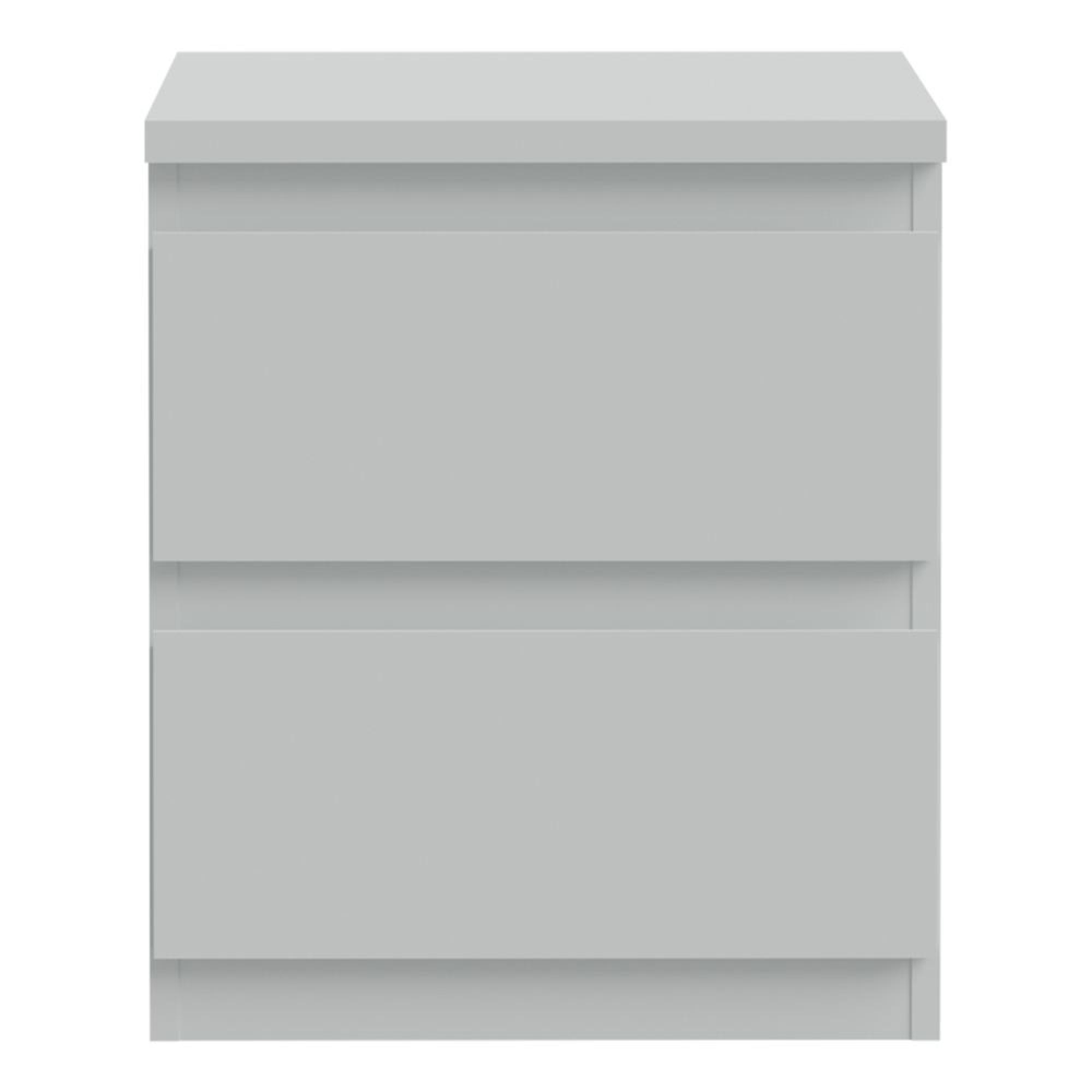 Edmore Bedside Cabinet - 2 Drawer - Light Grey