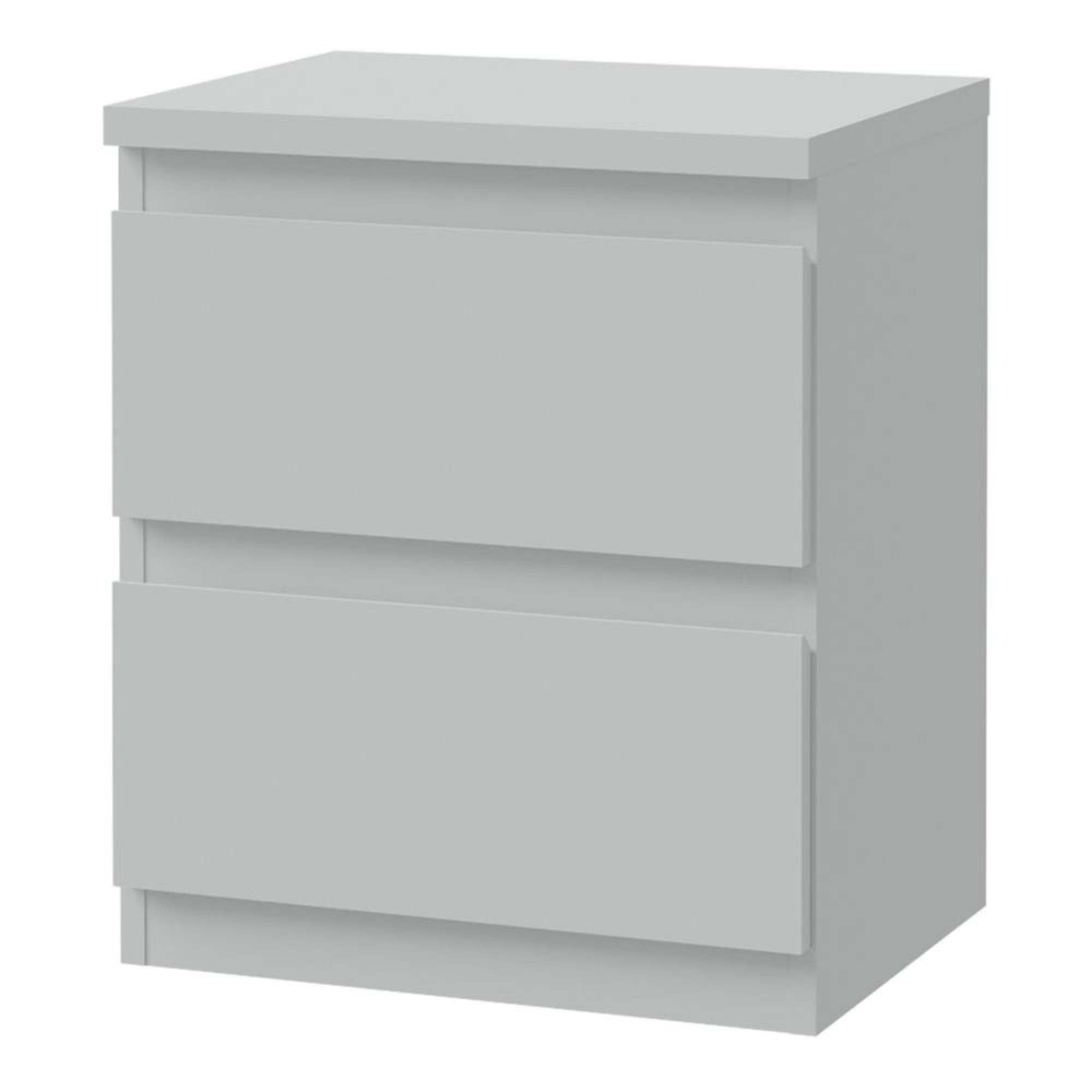 Edmore Bedside Cabinet - 2 Drawer - Light Grey