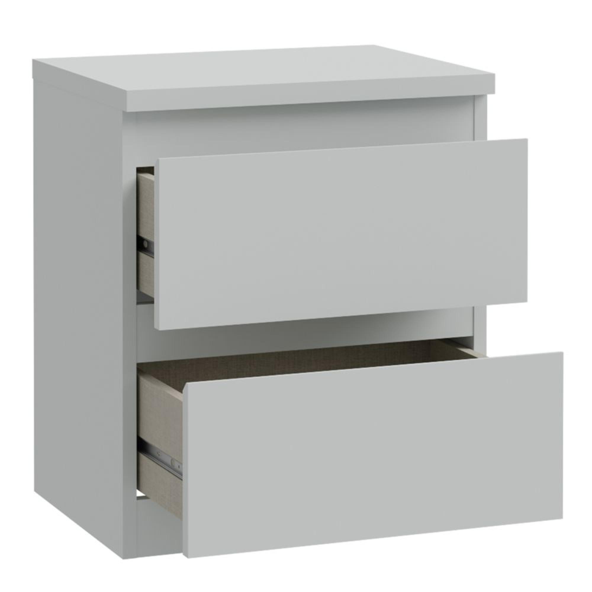 Edmore Bedside Cabinet - 2 Drawer - Light Grey