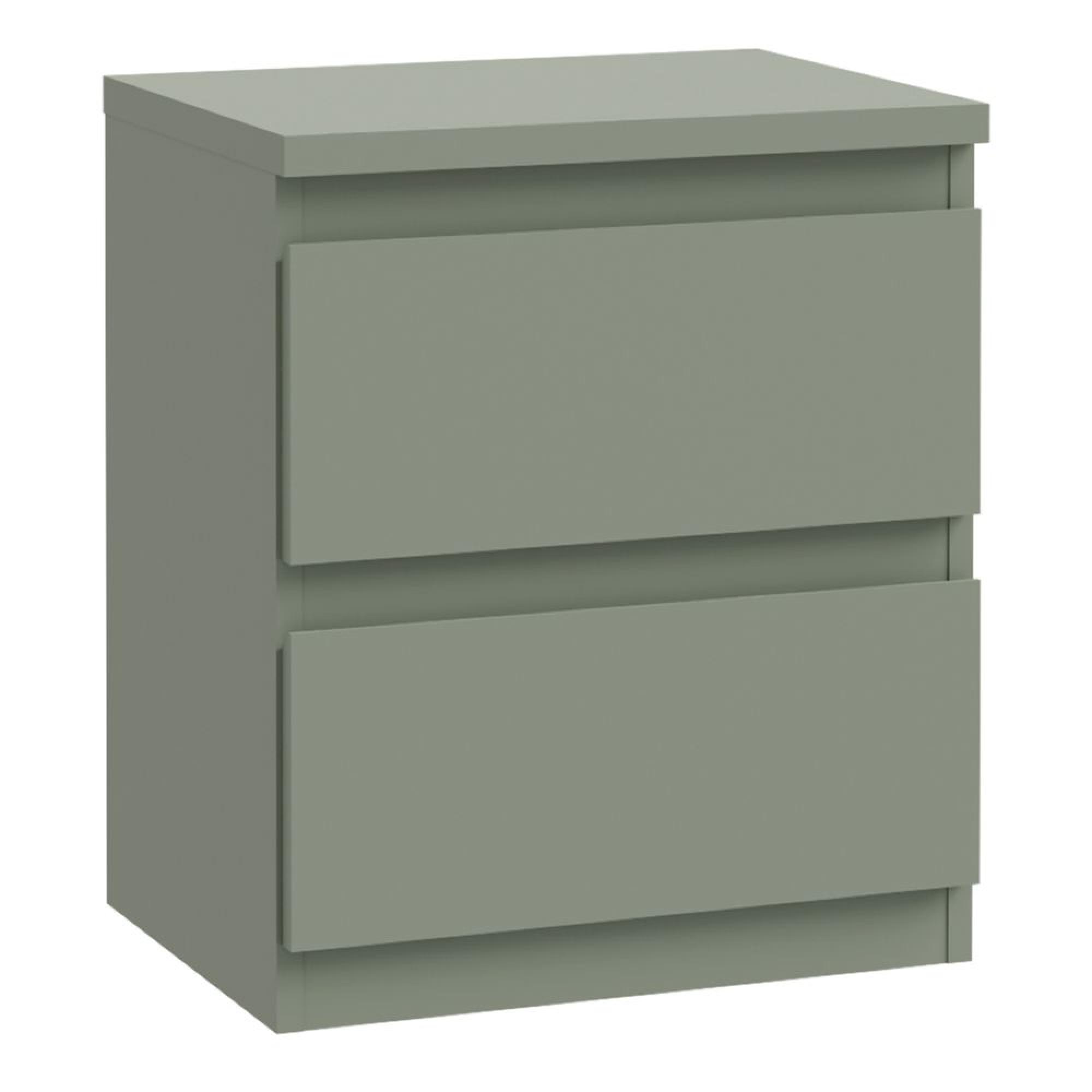 Edmore Bedside Cabinet - 2 Drawer - Sage Green