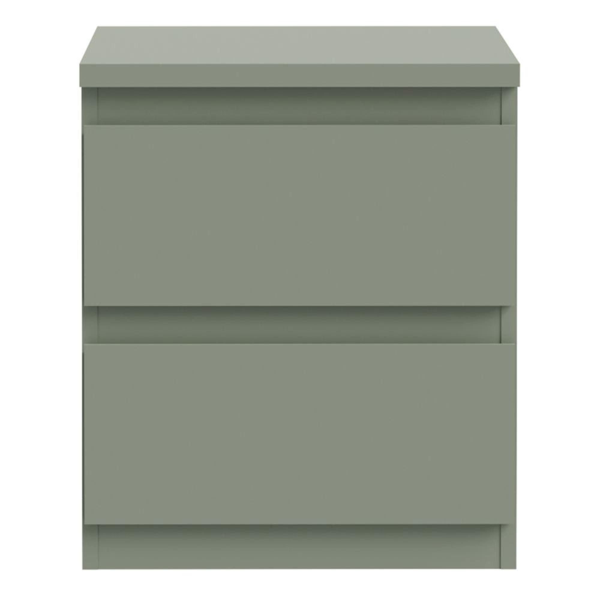 Edmore Bedside Cabinet - 2 Drawer - Sage Green