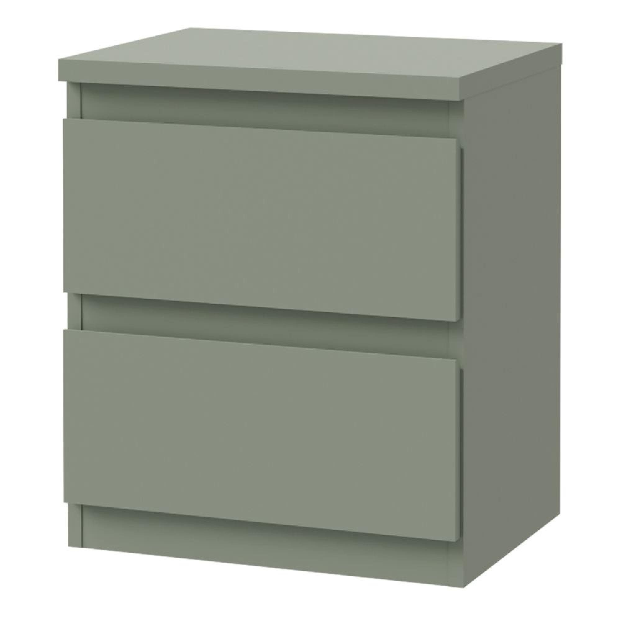 Edmore Bedside Cabinet - 2 Drawer - Sage Green