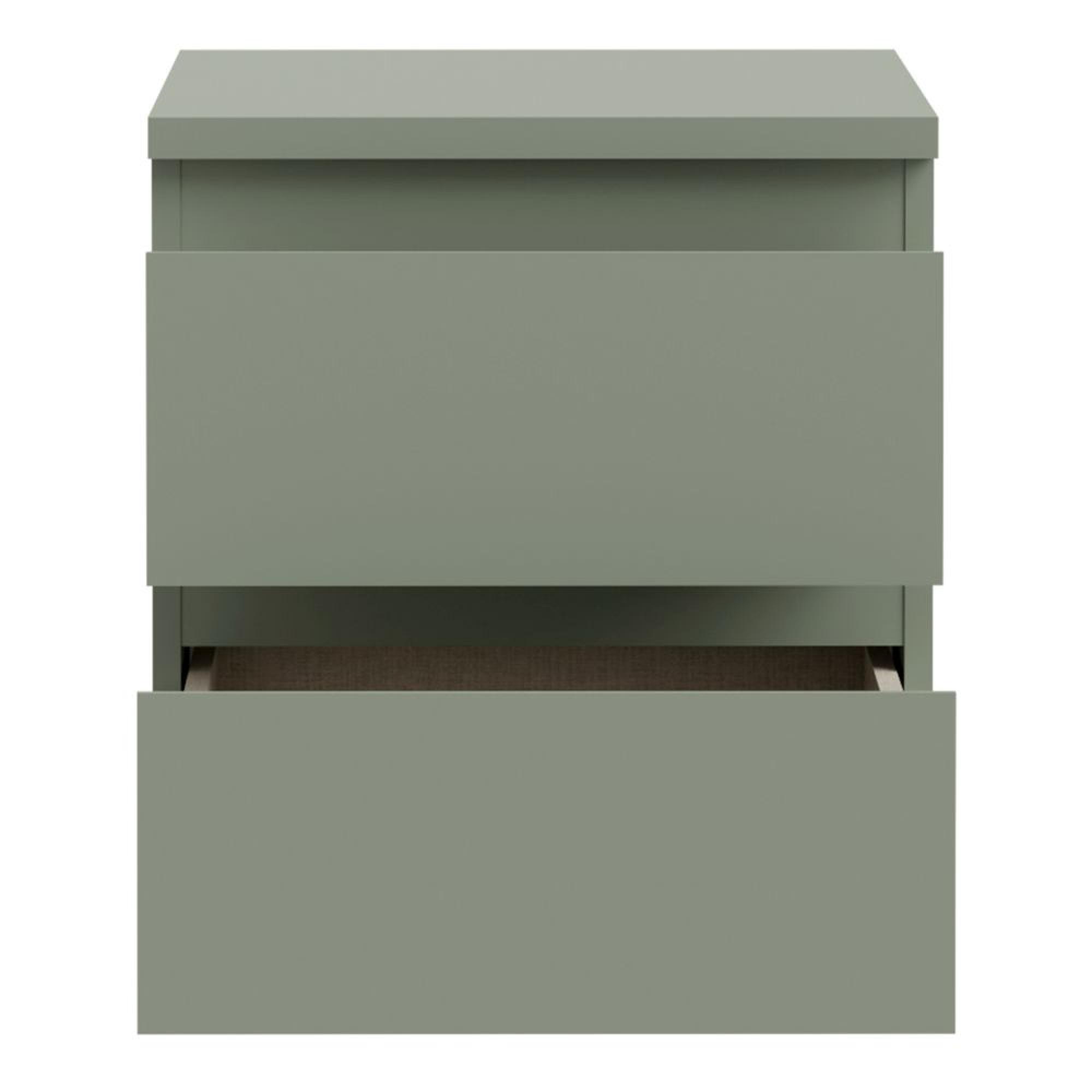 Edmore Bedside Cabinet - 2 Drawer - Sage Green