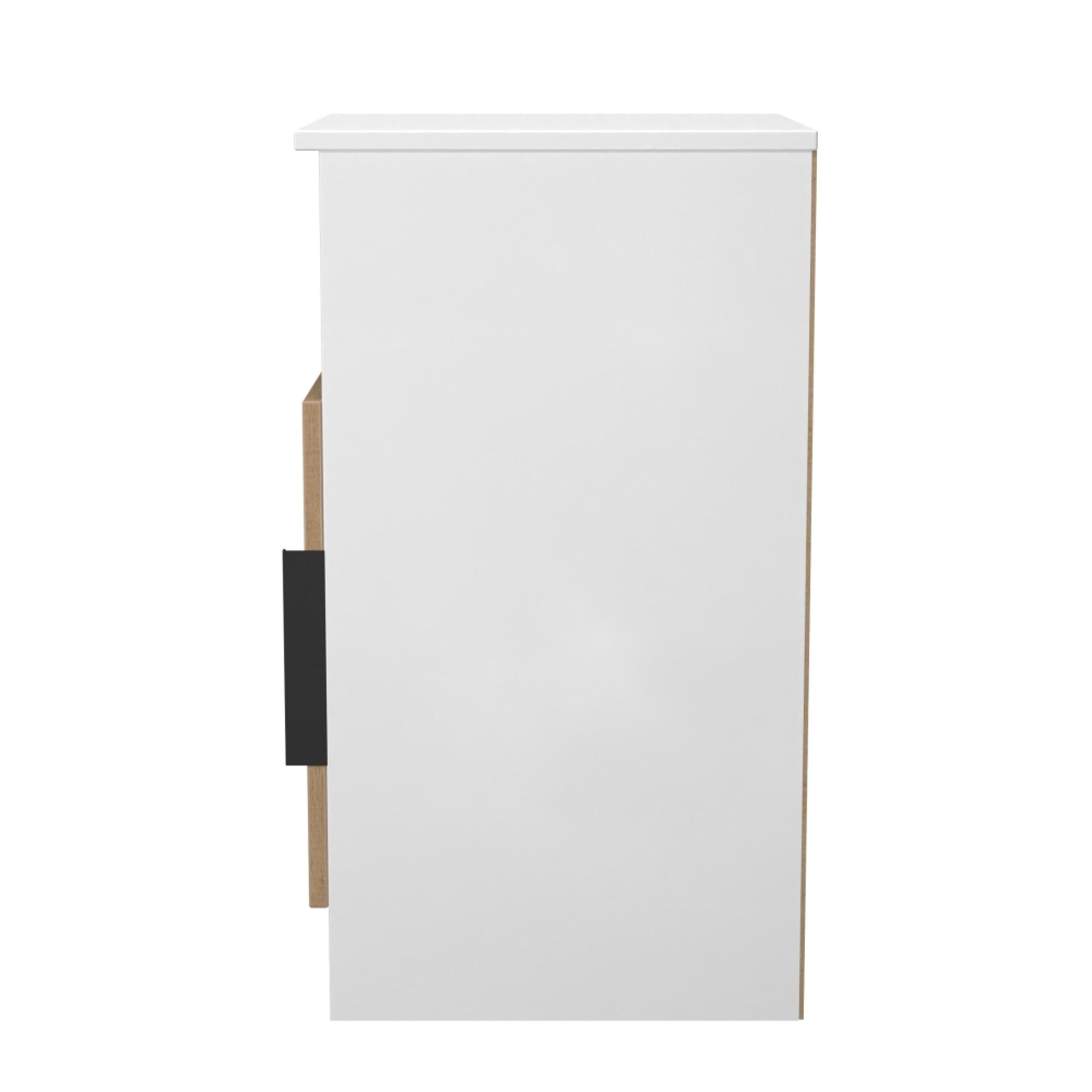 Java Fluted Bedside Cabinet - 1 Door - Natural and White
