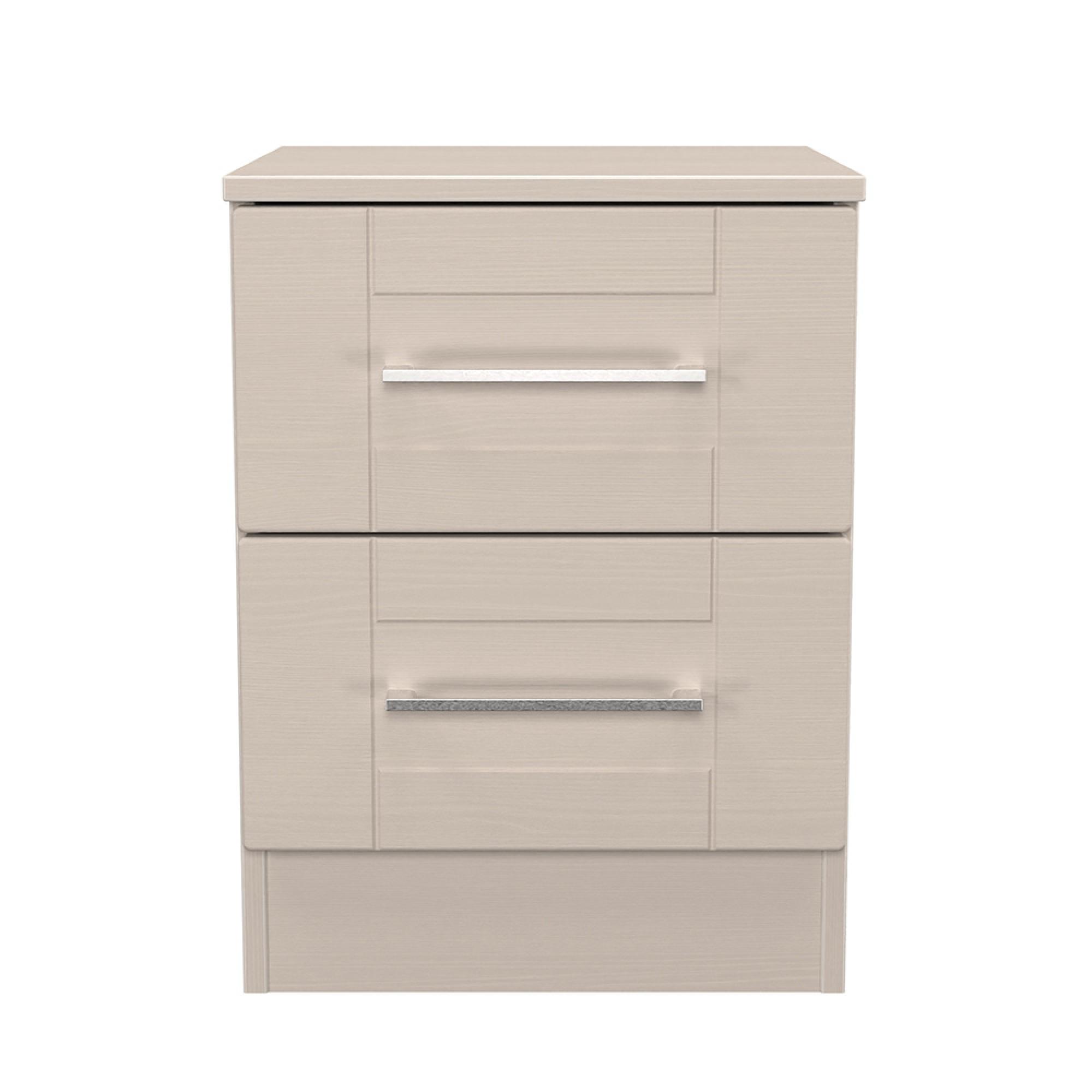York Bedside Cabinet - 2 Drawer - Cashmere