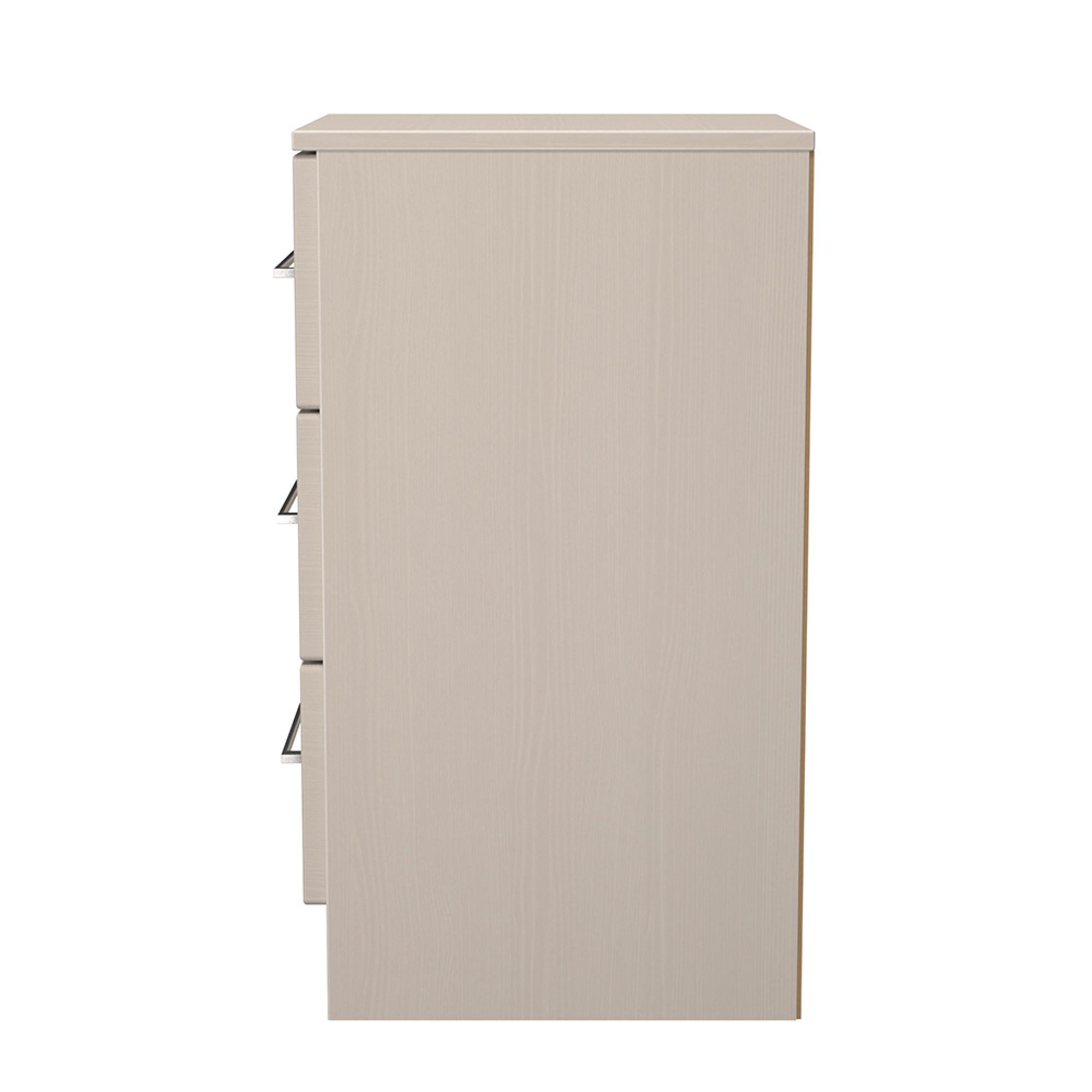 York Bedside Cabinet - 3 Drawer - Cashmere