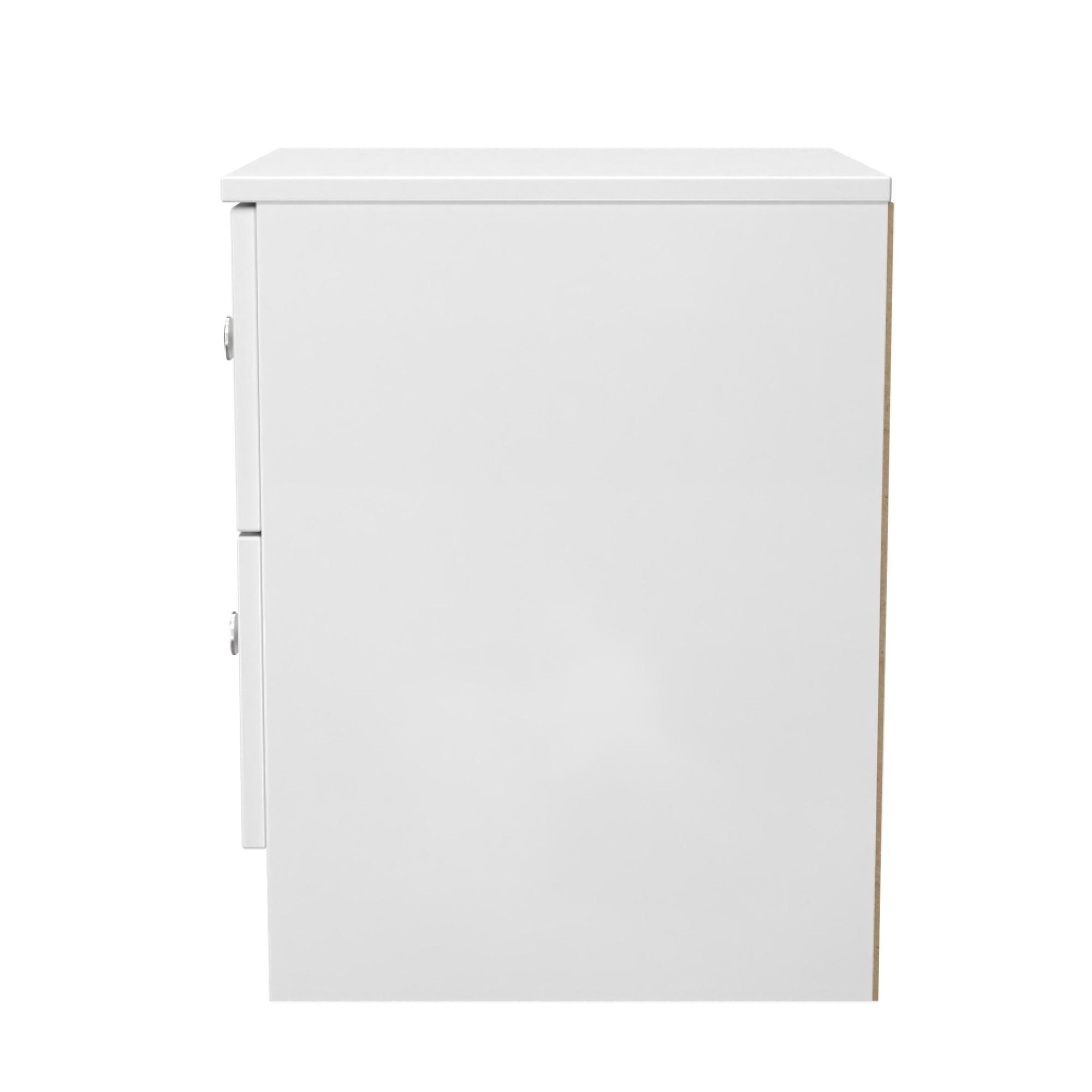 Yarmouth Bedside Cabinet - 2 Drawer - White Matt