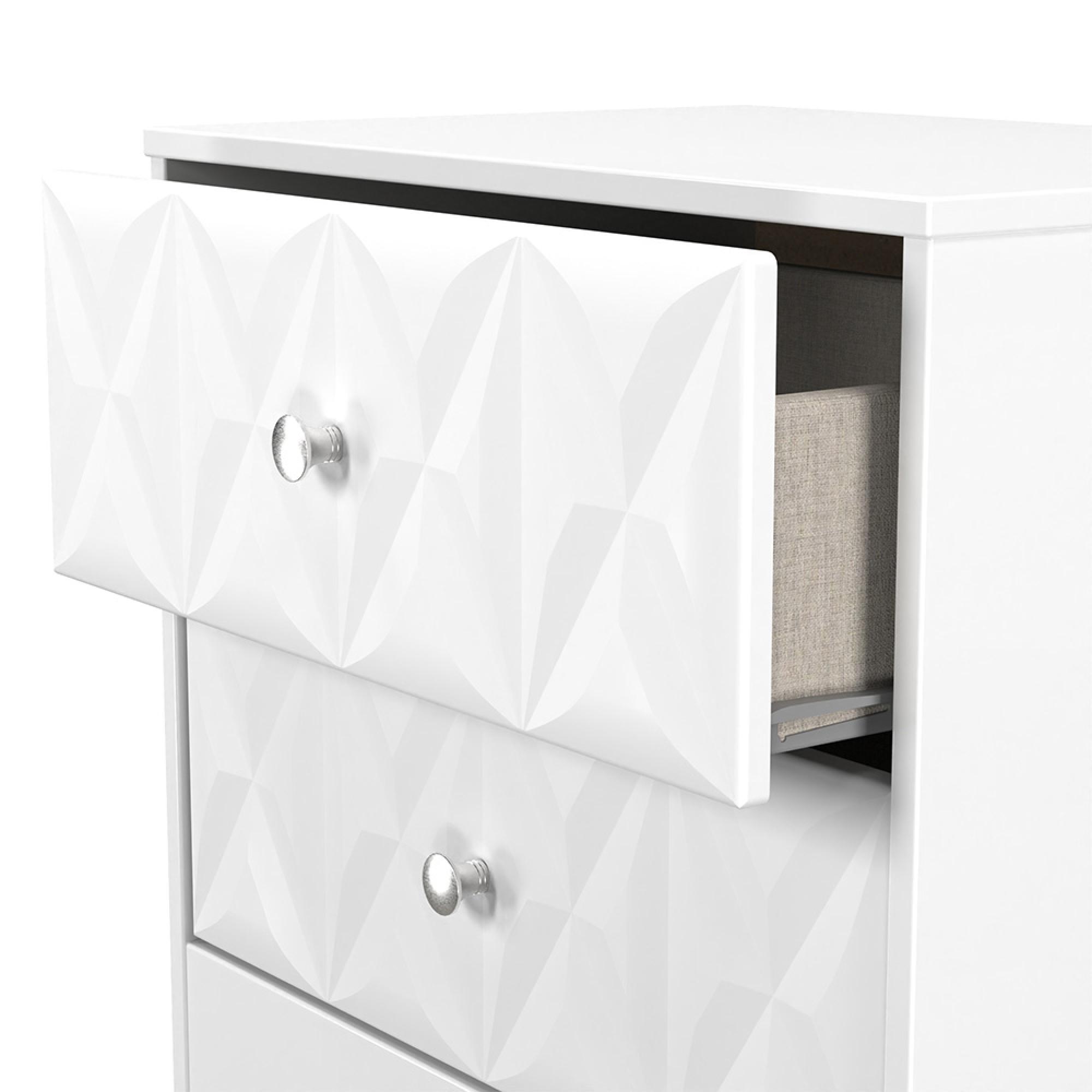 San Jose Bedside Cabinet - 2 Drawer - White
