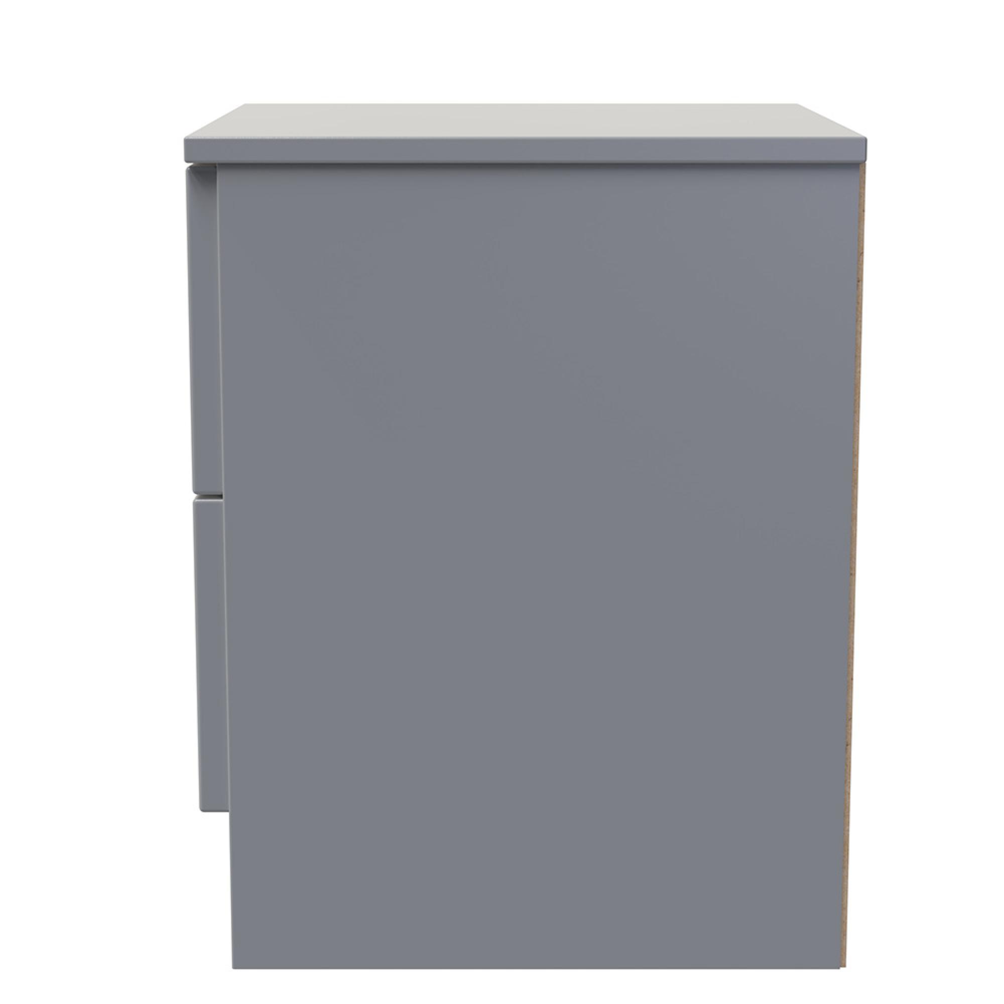 Milan Bedside Cabinet - 2 Drawer - Grey