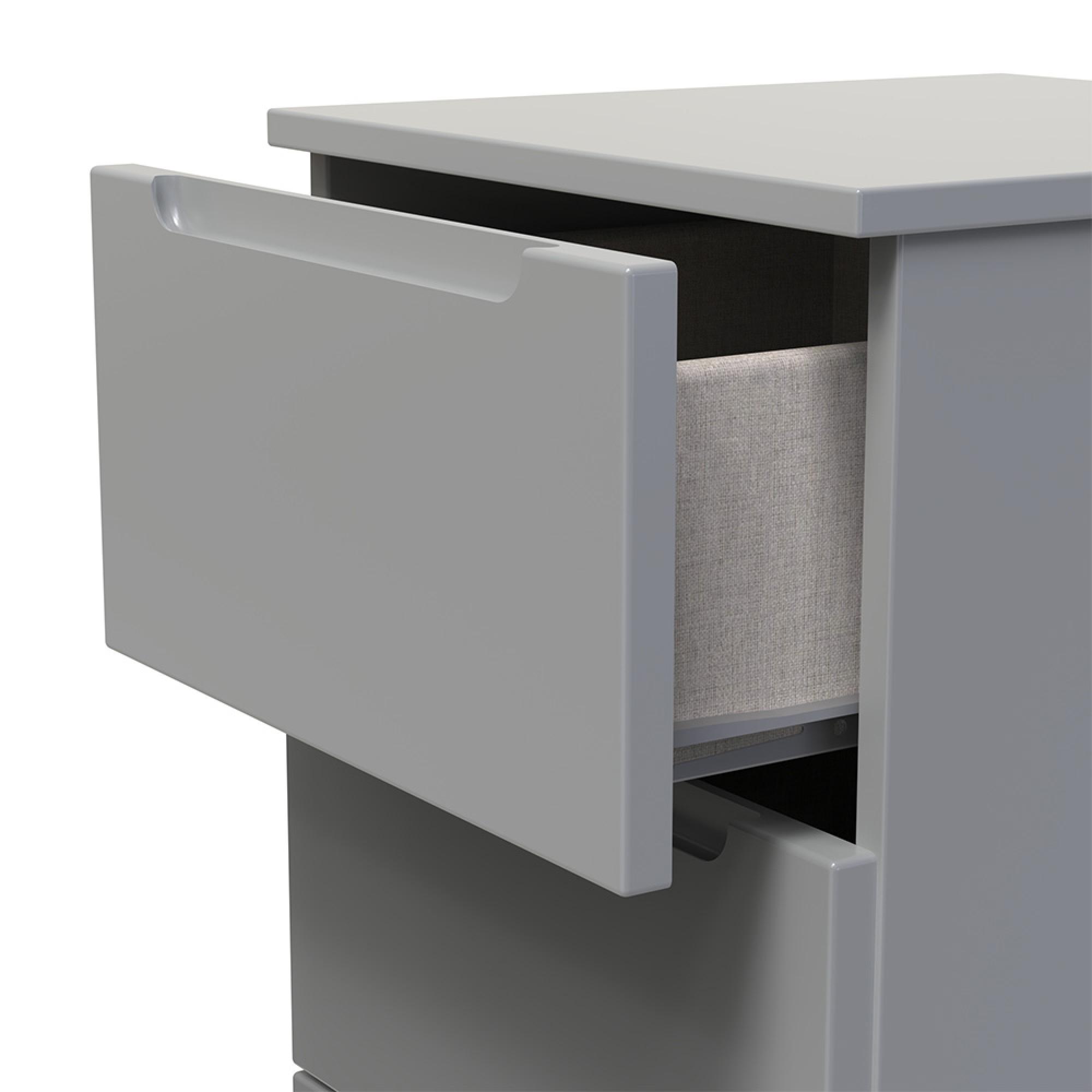 Milan Bedside Cabinet - 3 Drawer - Grey