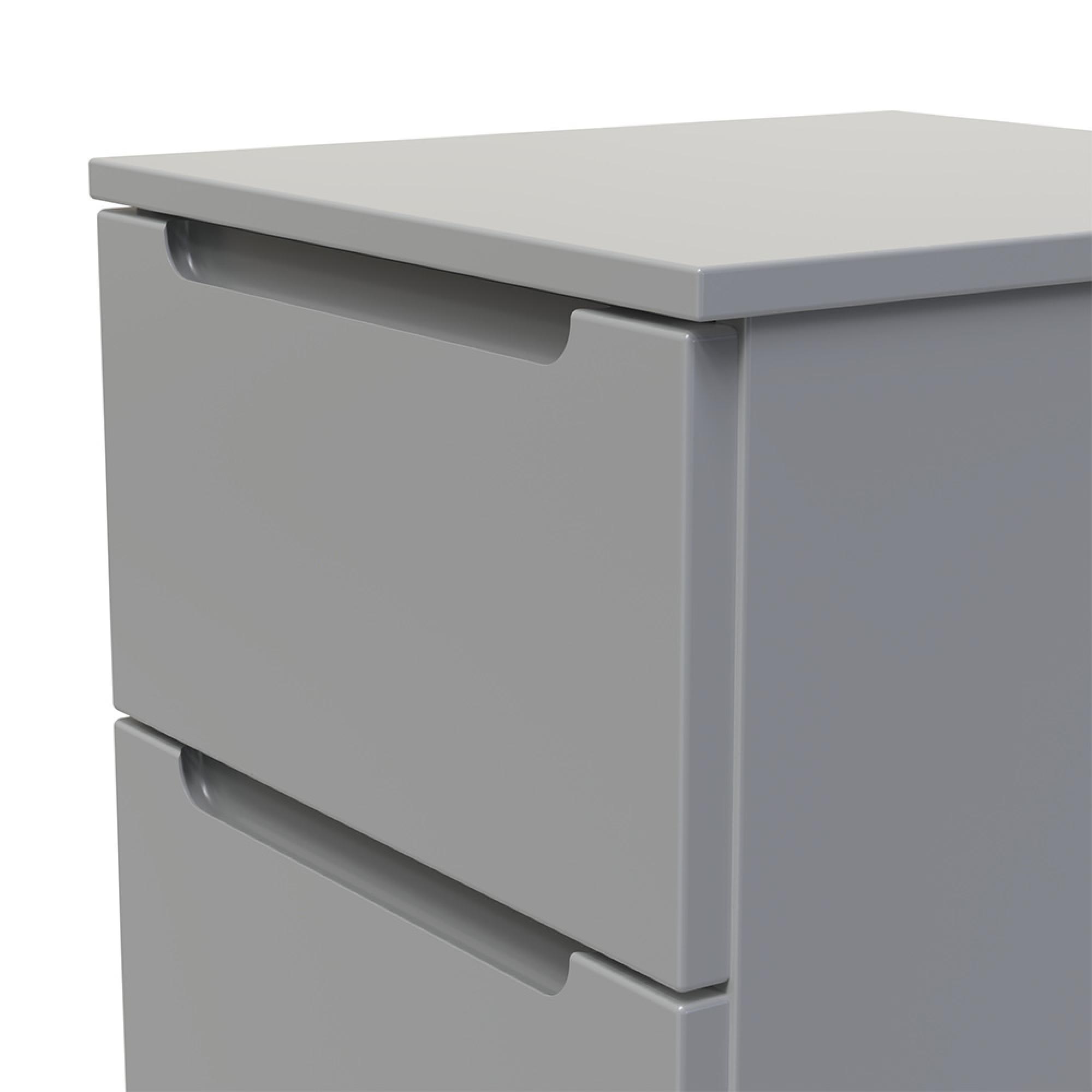 Milan Bedside Cabinet - 3 Drawer - Grey