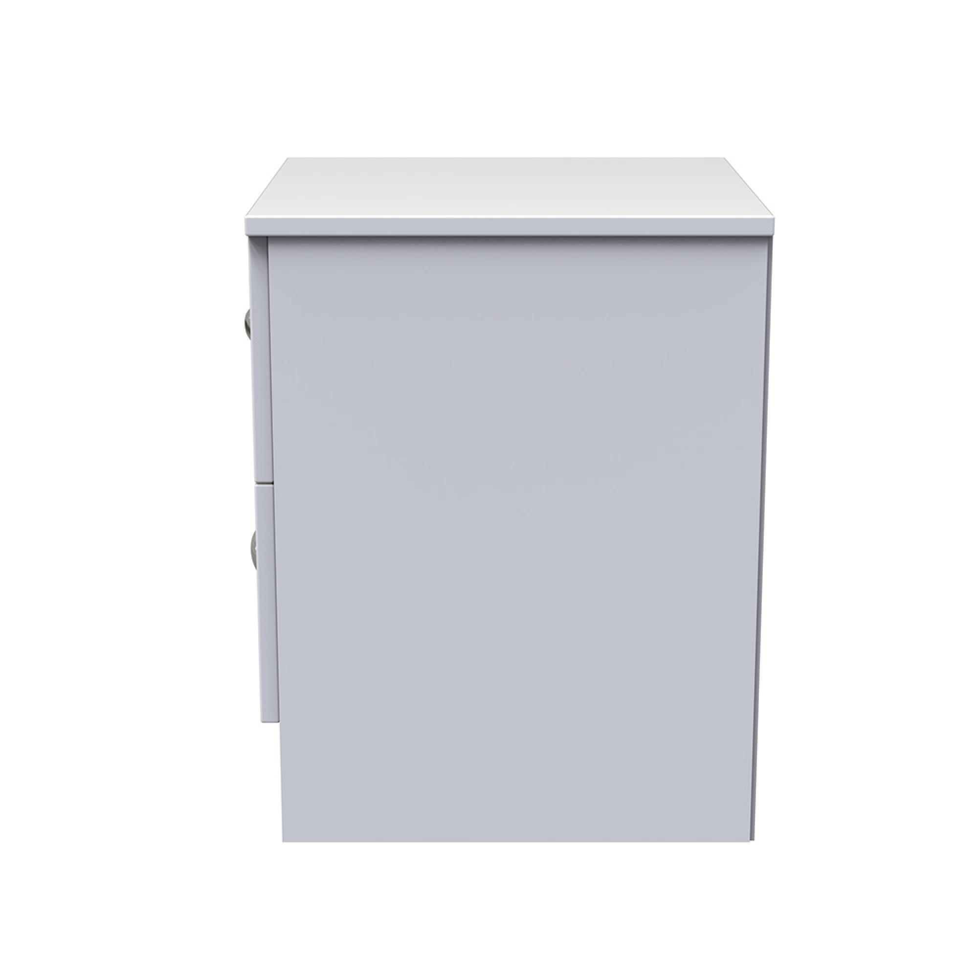 Avon Bedside Cabinet - 2 Drawer - White